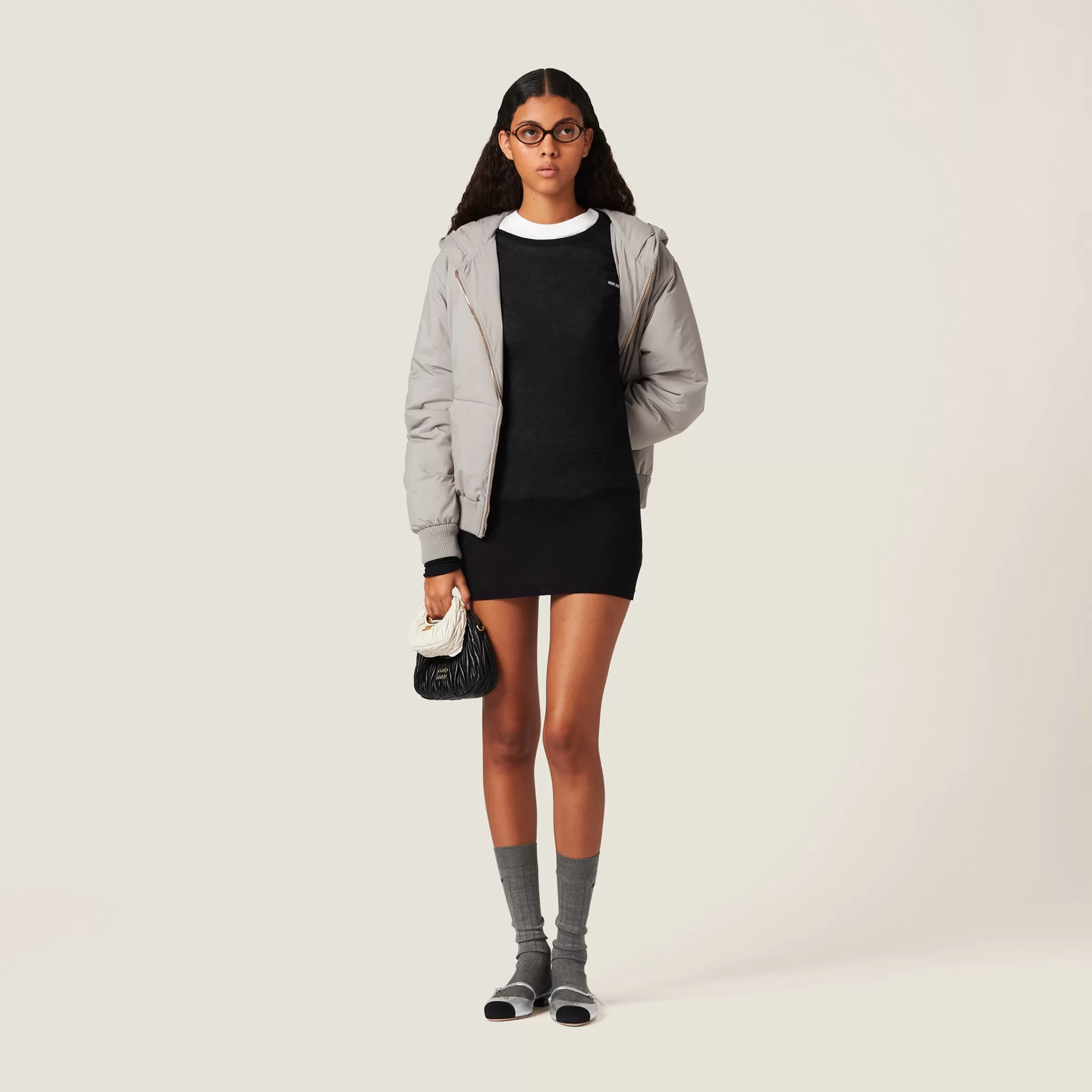 Miu Miu Ribbed Knit Jersey Dress |