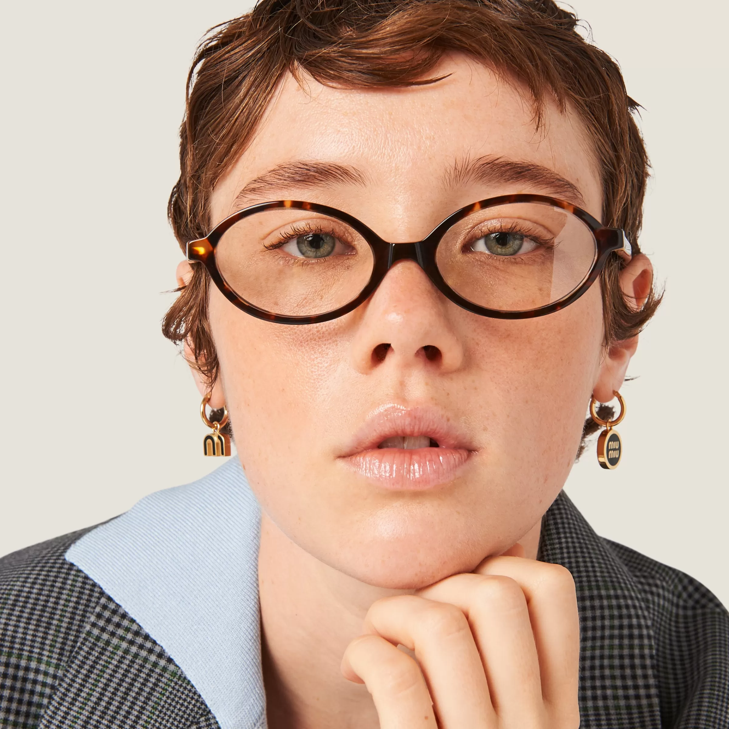 Miu Miu Set Of Enameled Metal Earrings |