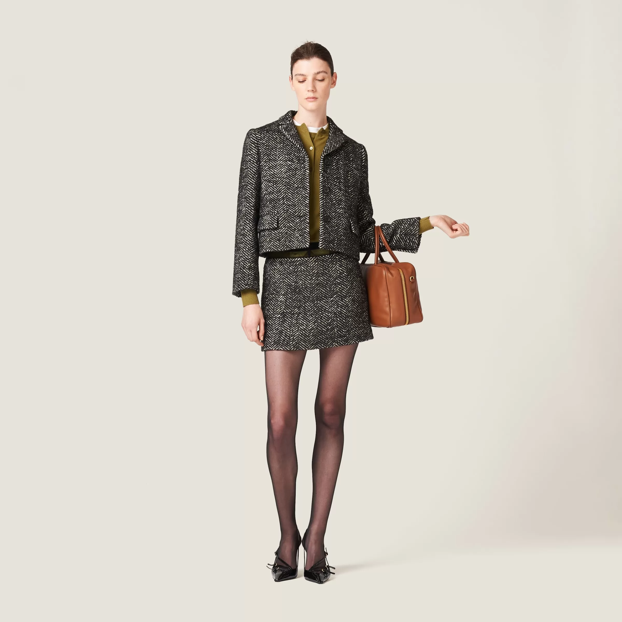 Miu Miu Single-breasted Chevron Jacket |