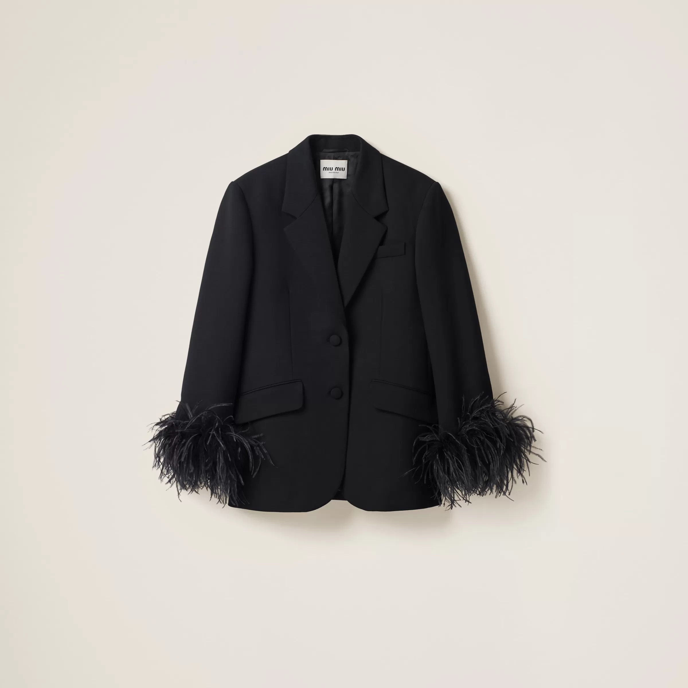Miu Miu Single-breasted Grain De Poudre Jacket |