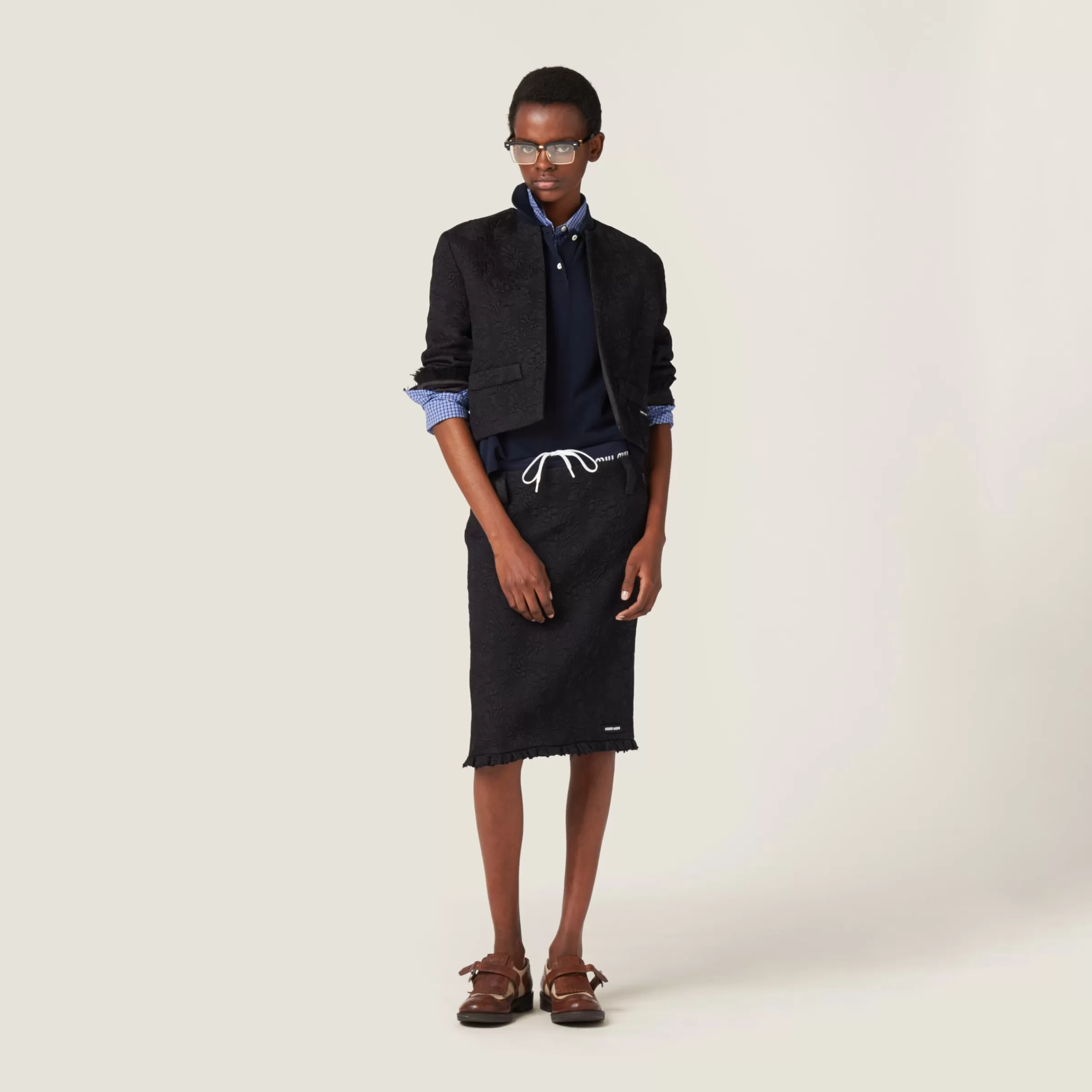 Miu Miu Single-breasted Matelassé Effect Jacquard Jacket |