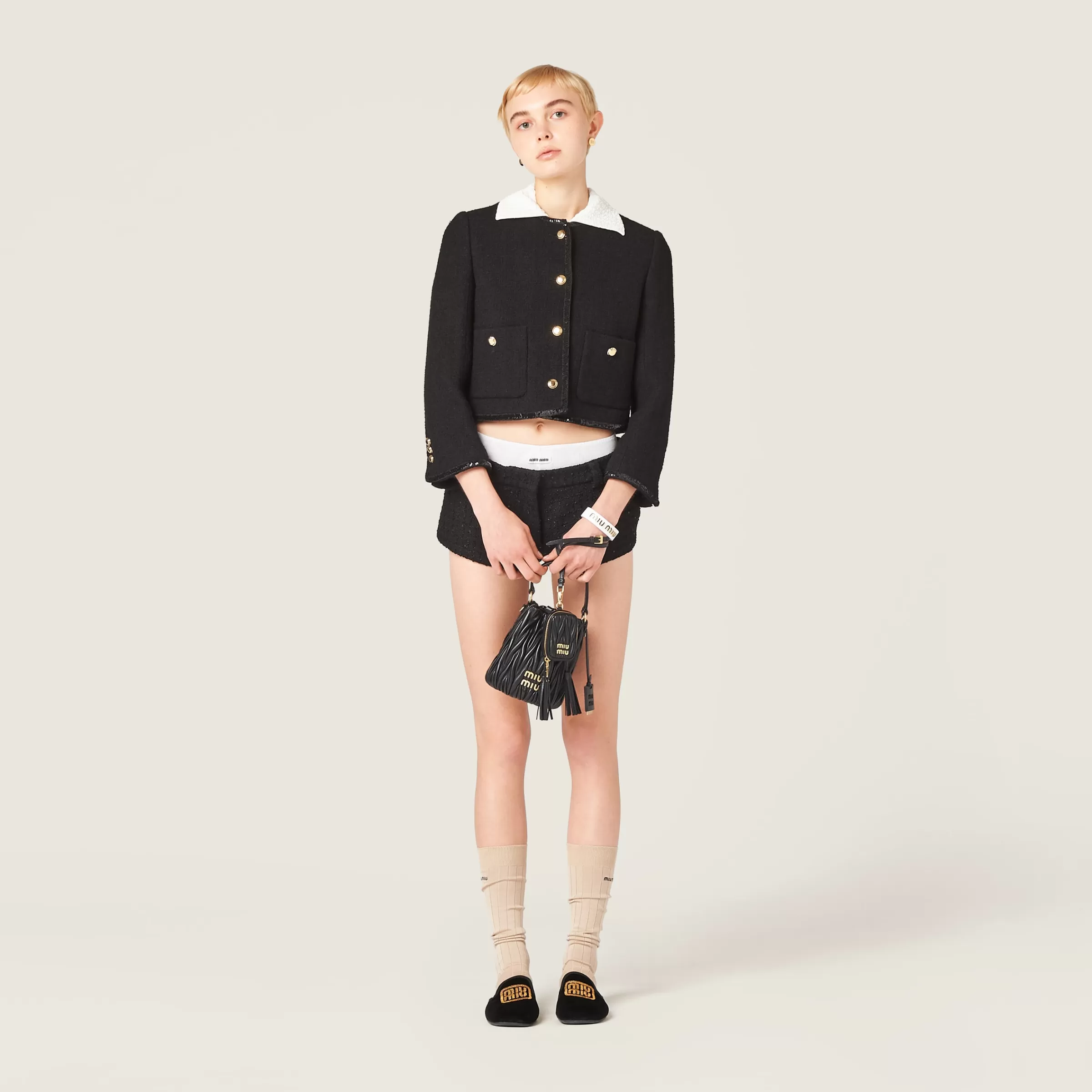 Miu Miu Single-breasted Tweed Jacket |