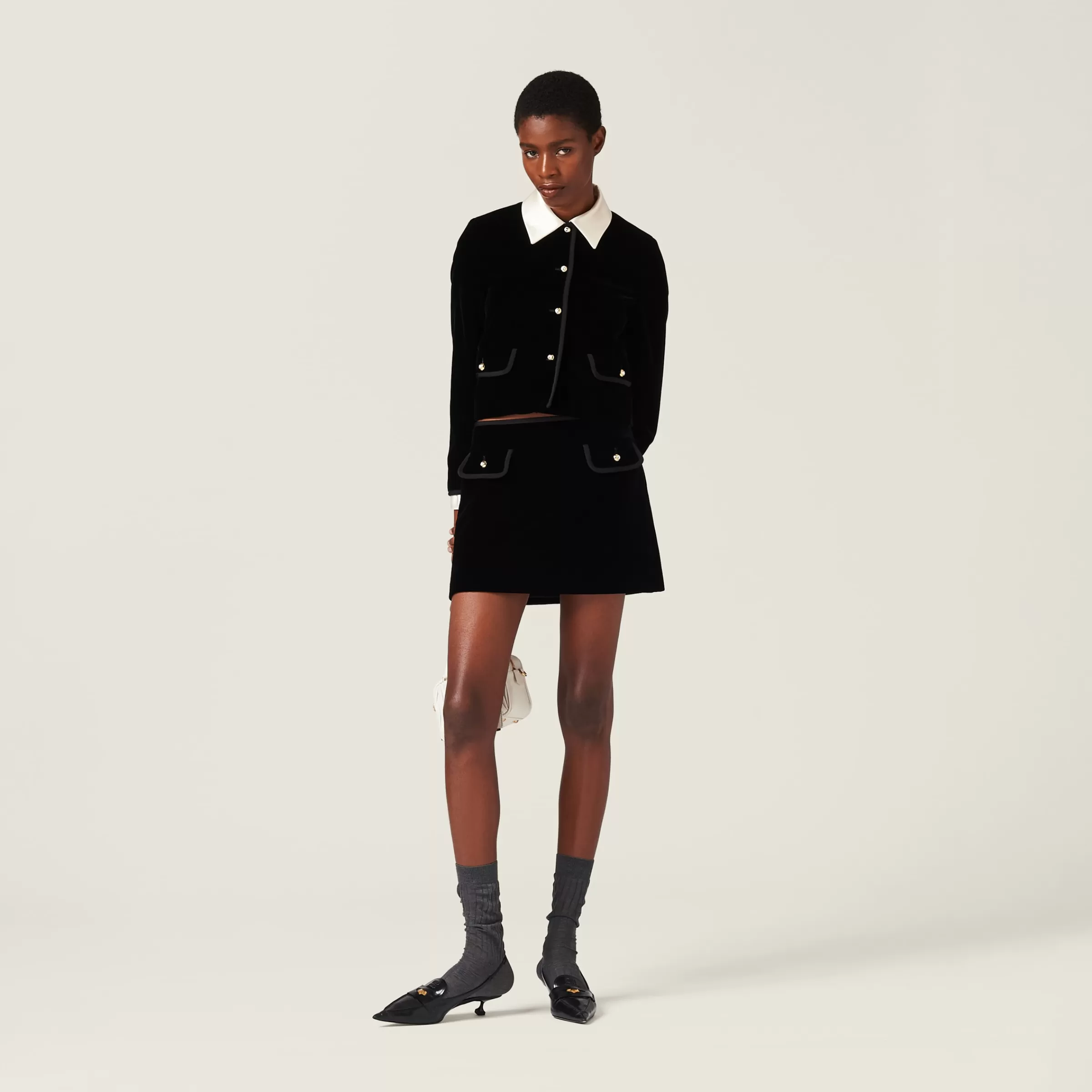 Miu Miu Single-breasted Velvet Jacket |