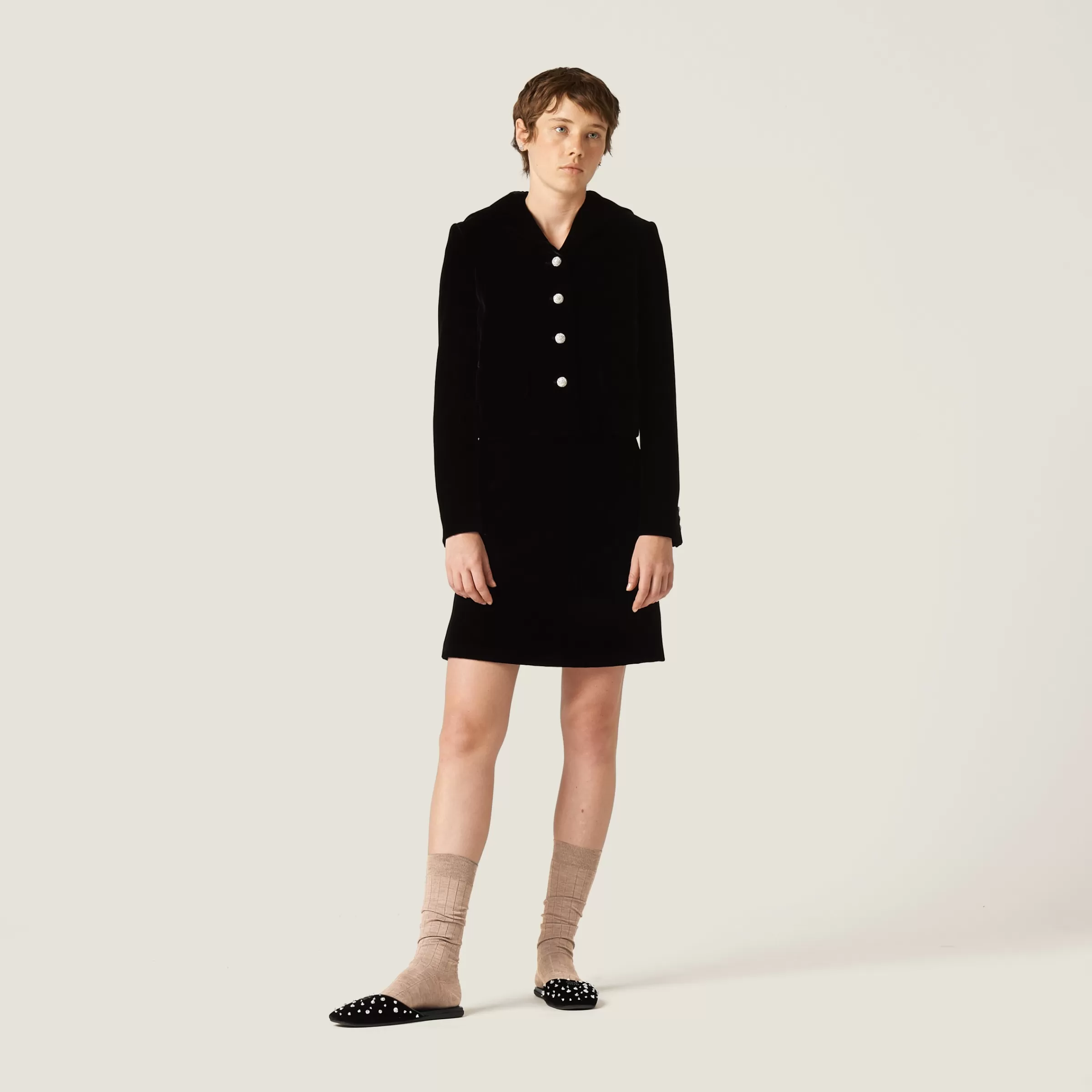Miu Miu Single-breasted Velvet Jacket |