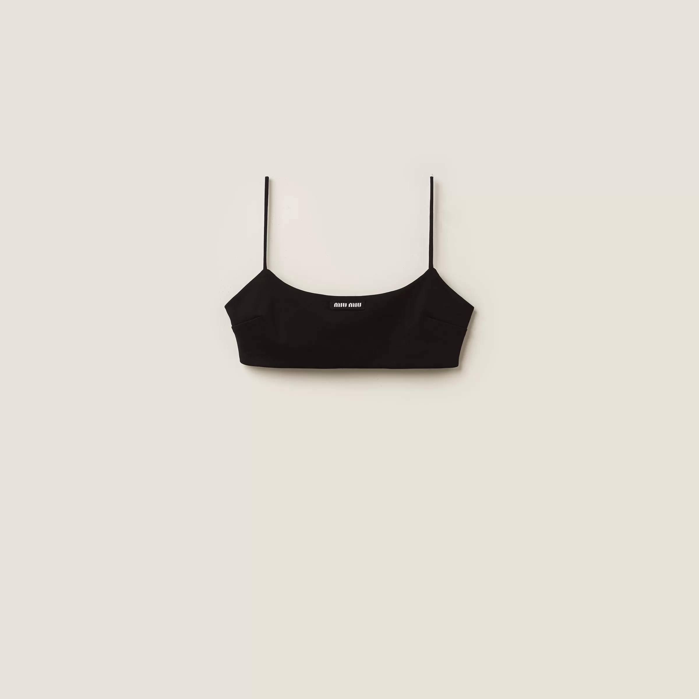 Miu Miu Stretch Jersey Top With Logo |
