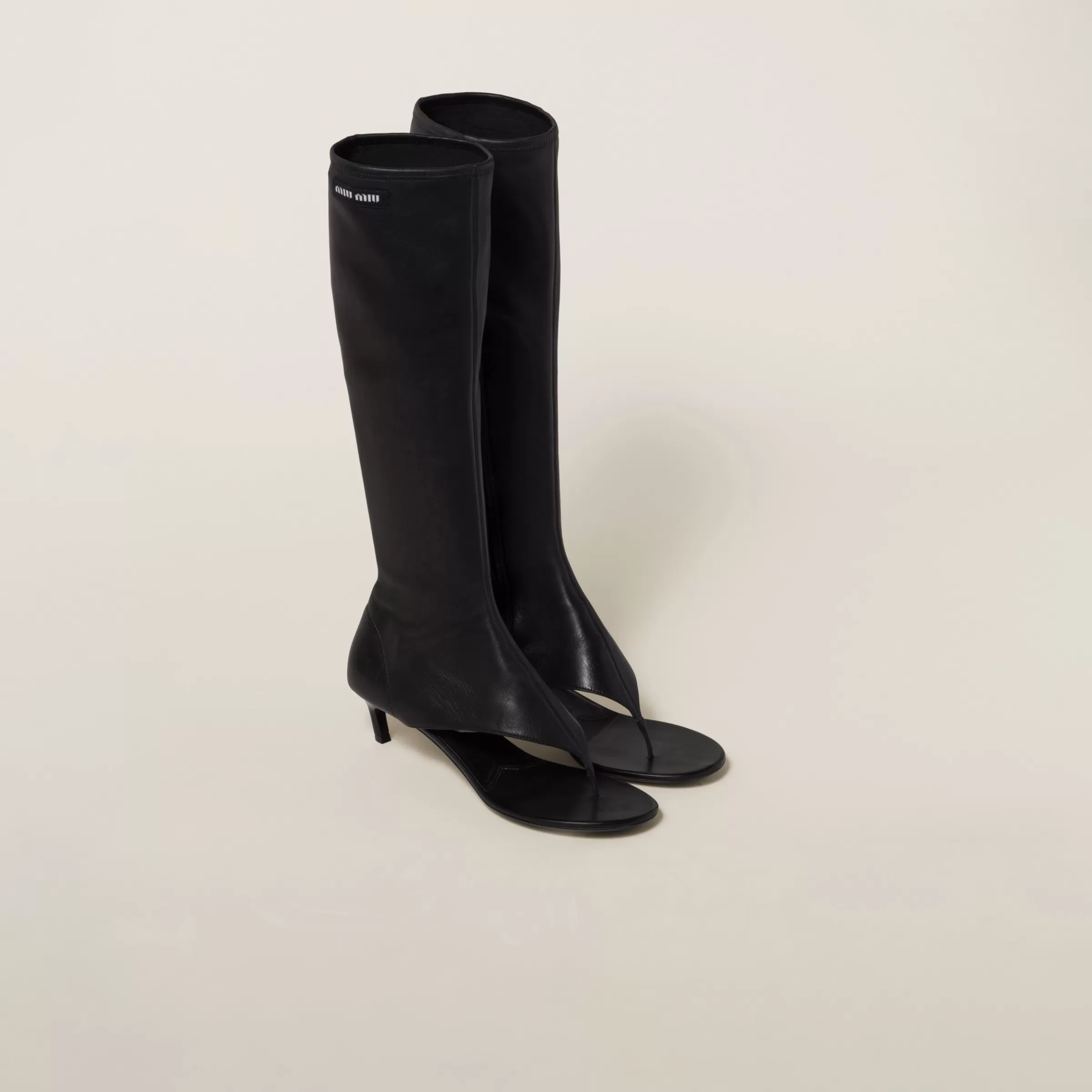 Miu Miu Stretch Nappa Leather Thong Boots |
