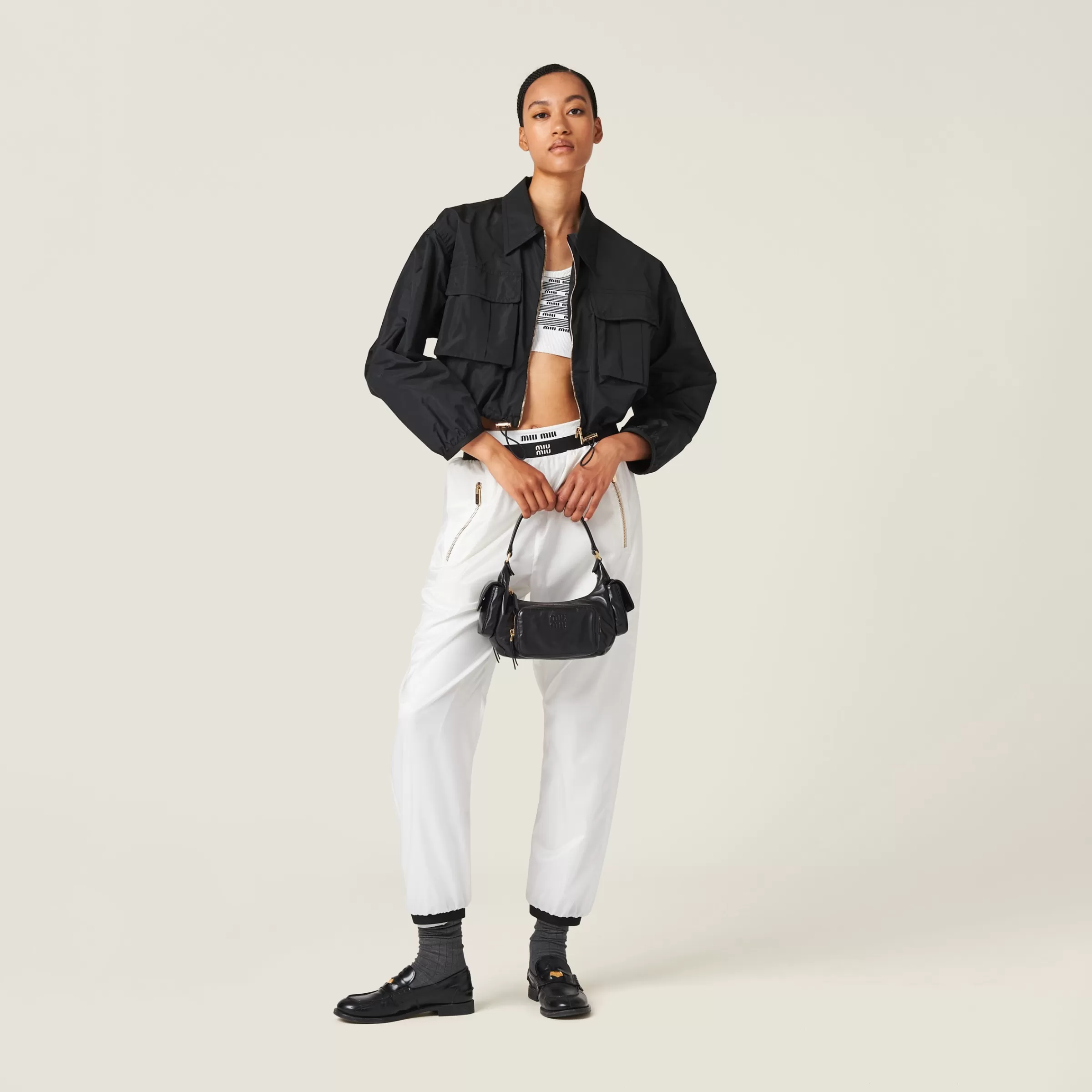 Miu Miu Technical Silk Blouson Jacket |