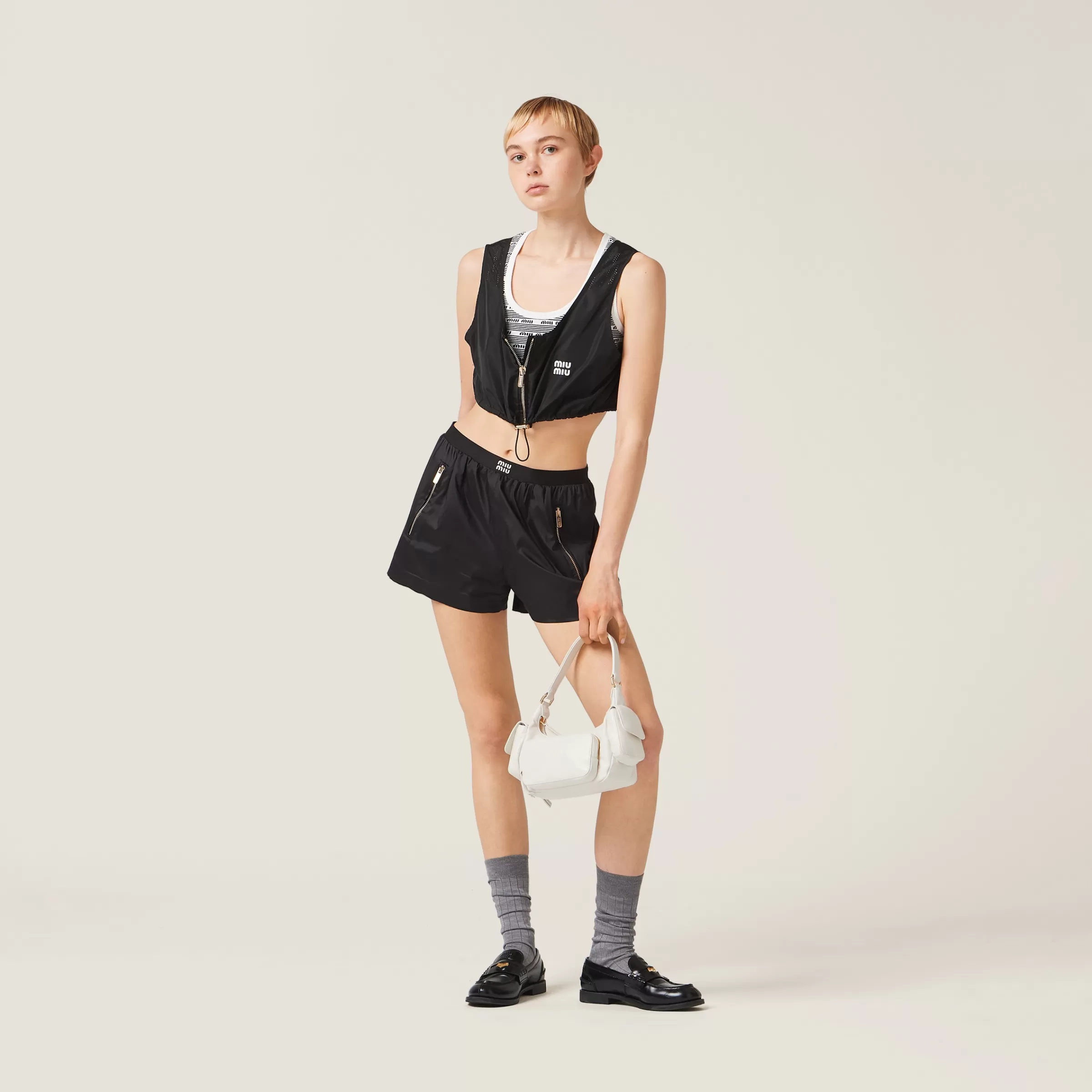 Miu Miu Technical Silk Top |