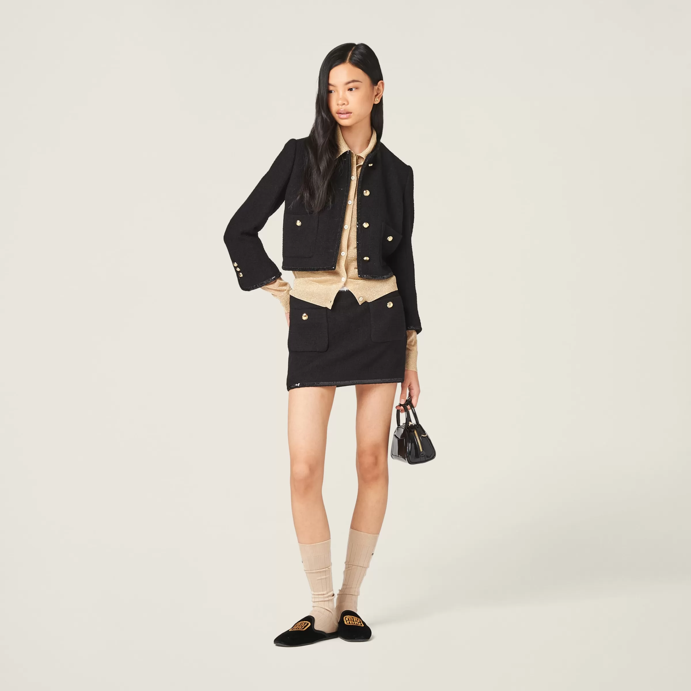 Miu Miu Tweed Miniskirt |