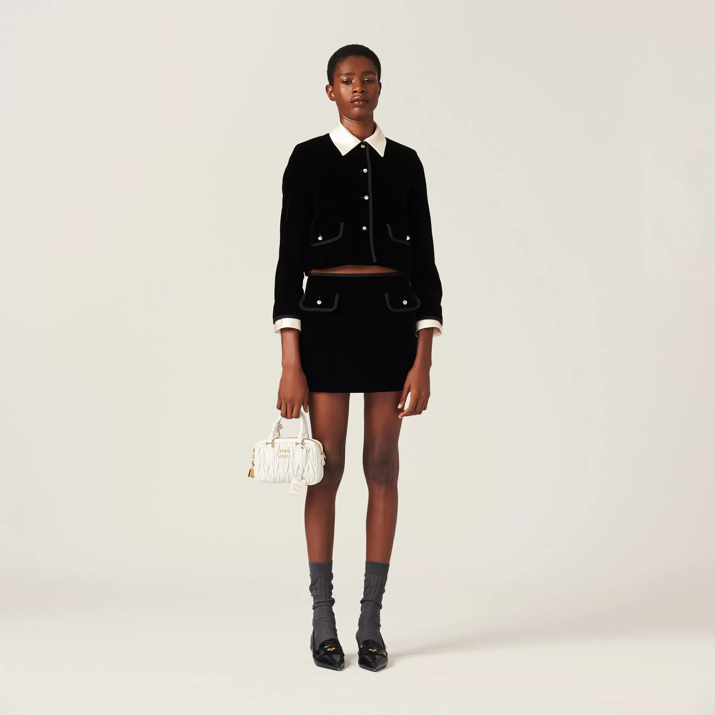Miu Miu Velvet Miniskirt |