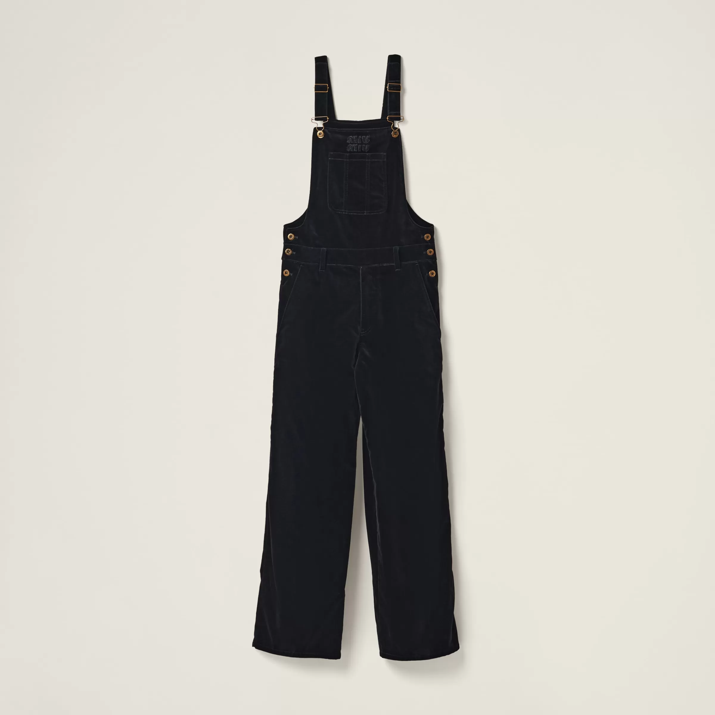 Miu Miu Velvet Overall Jumpsuit |