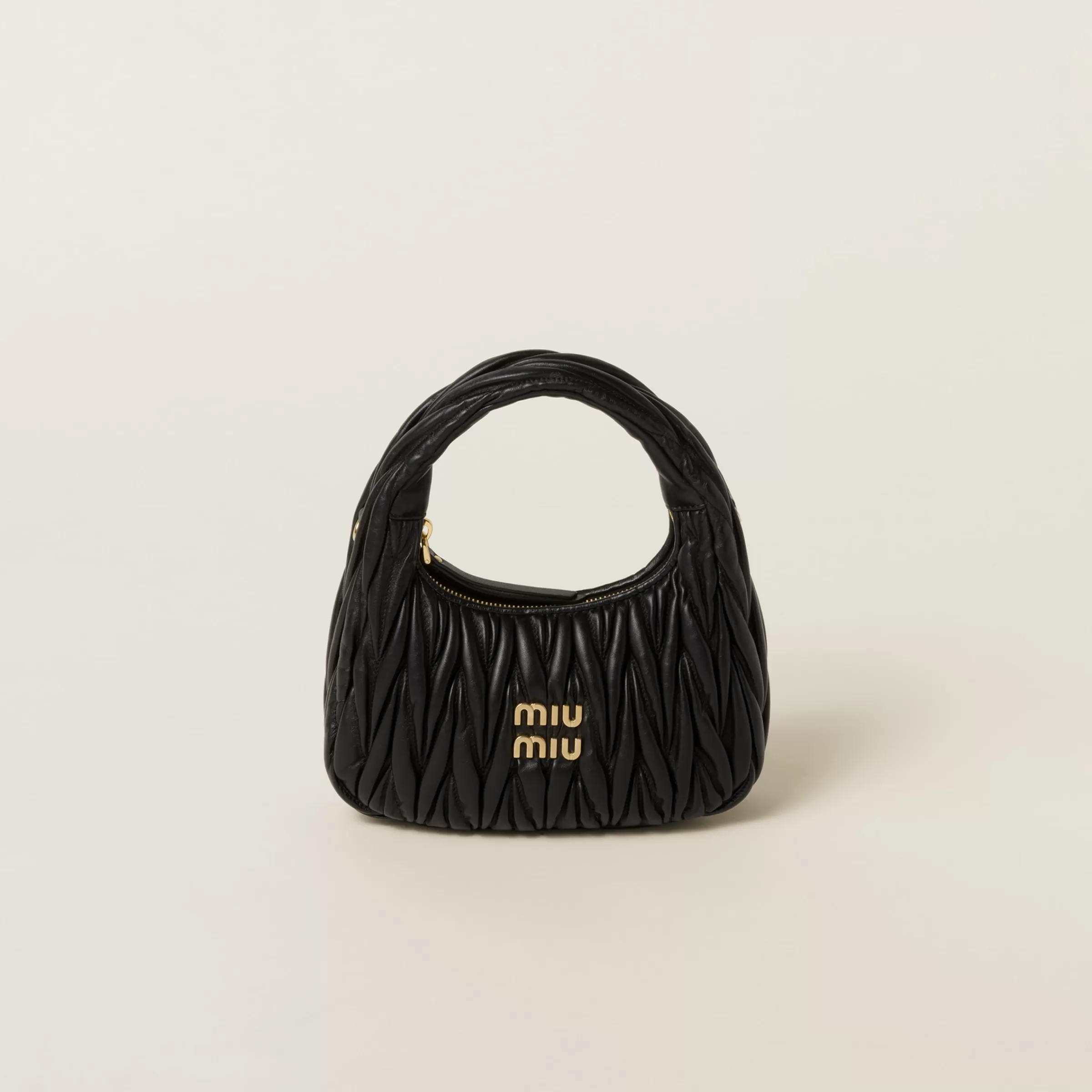 Miu Miu Wander Matelassé Nappa Leather Hobo Bag |