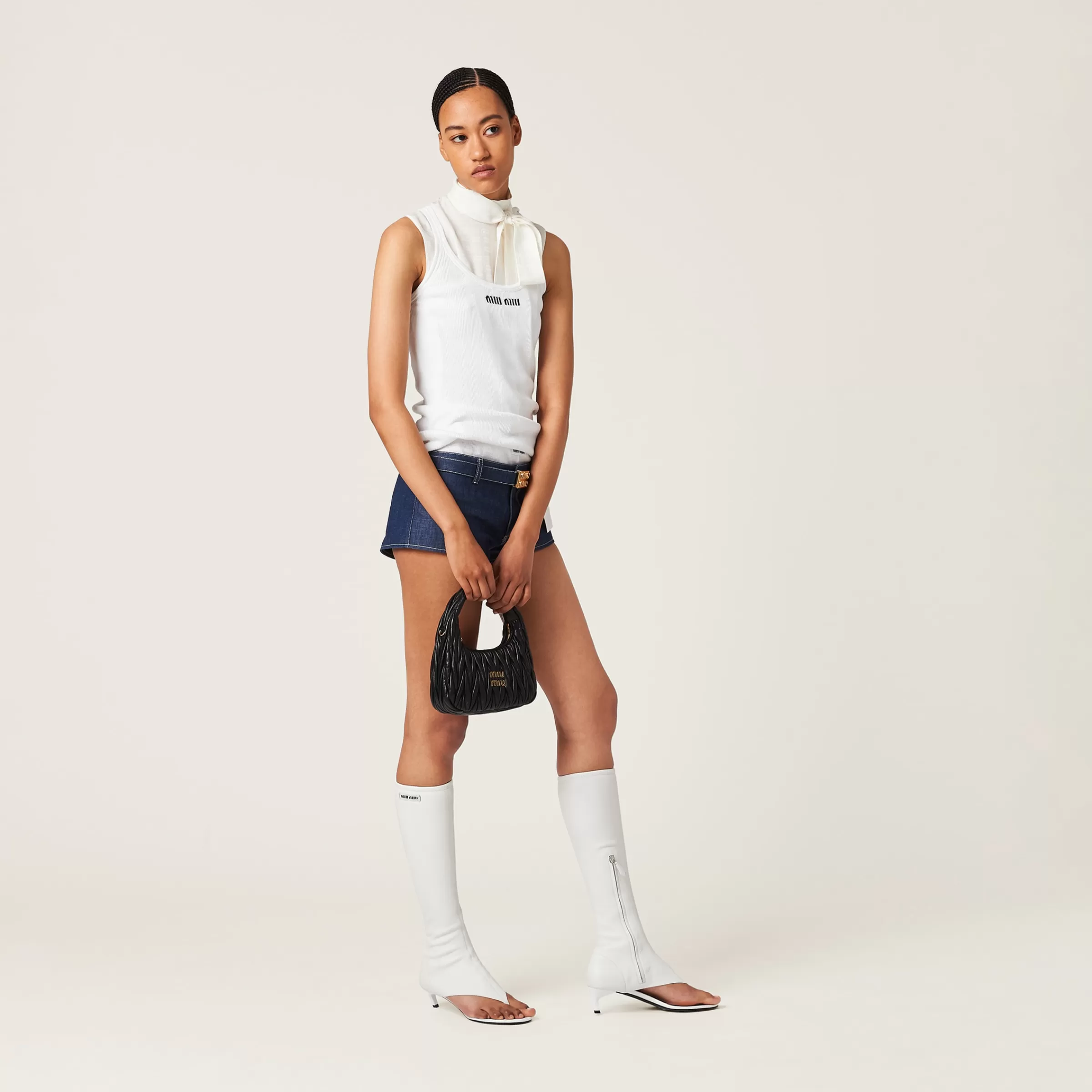 Miu Miu Wander Matelassé Nappa Leather Hobo Bag |