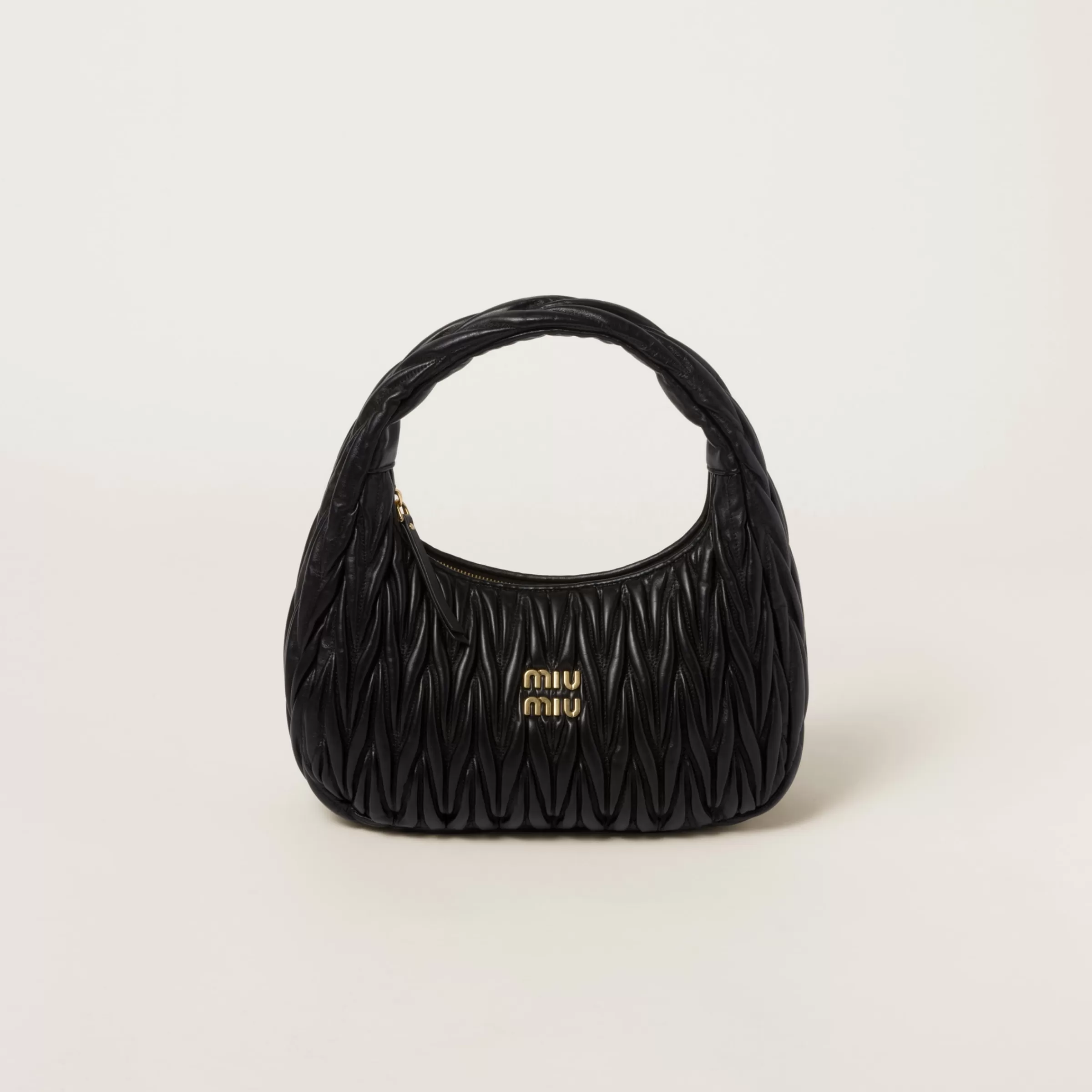 Miu Miu Wander Matelassé Nappa Leather Hobo Bag |