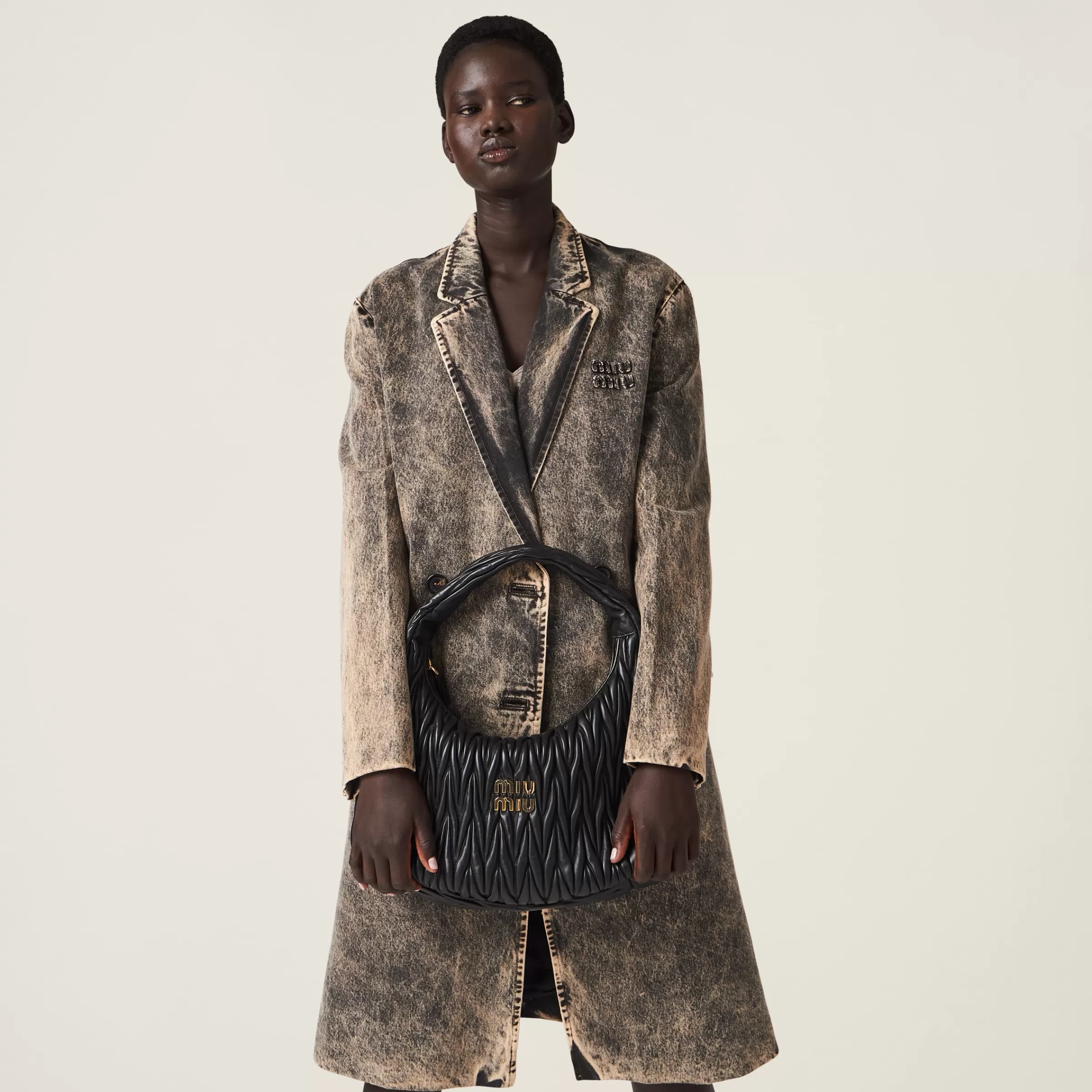 Miu Miu Wander Matelassé Nappa Leather Hobo Bag |