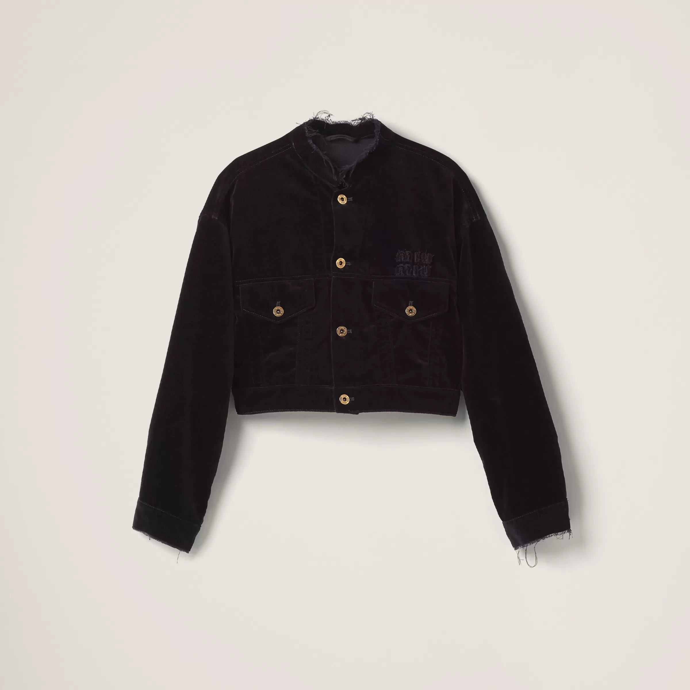 Miu Miu Washed Velvet Blouson Jacket |