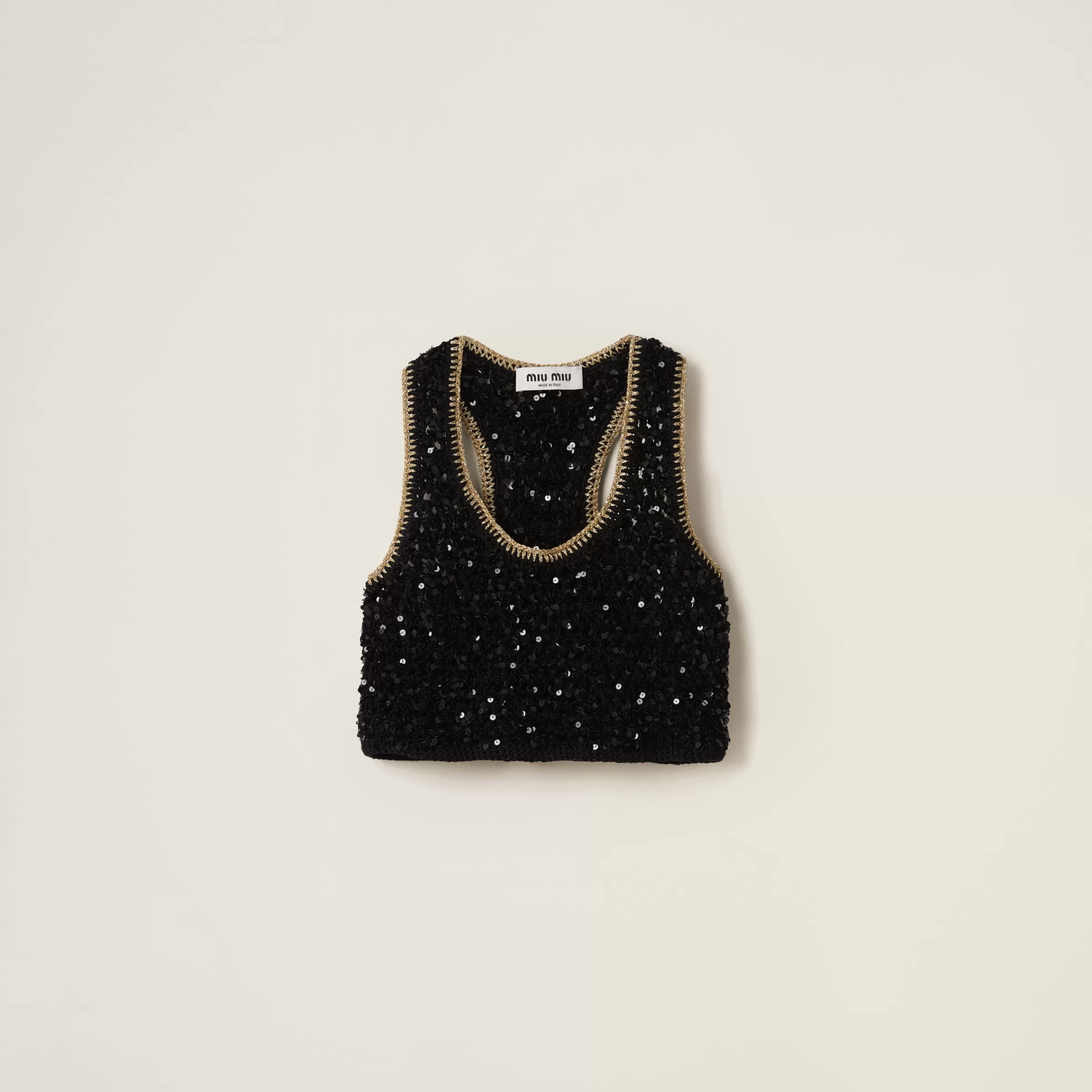 Miu Miu Sequined Cotton Crochet Top |