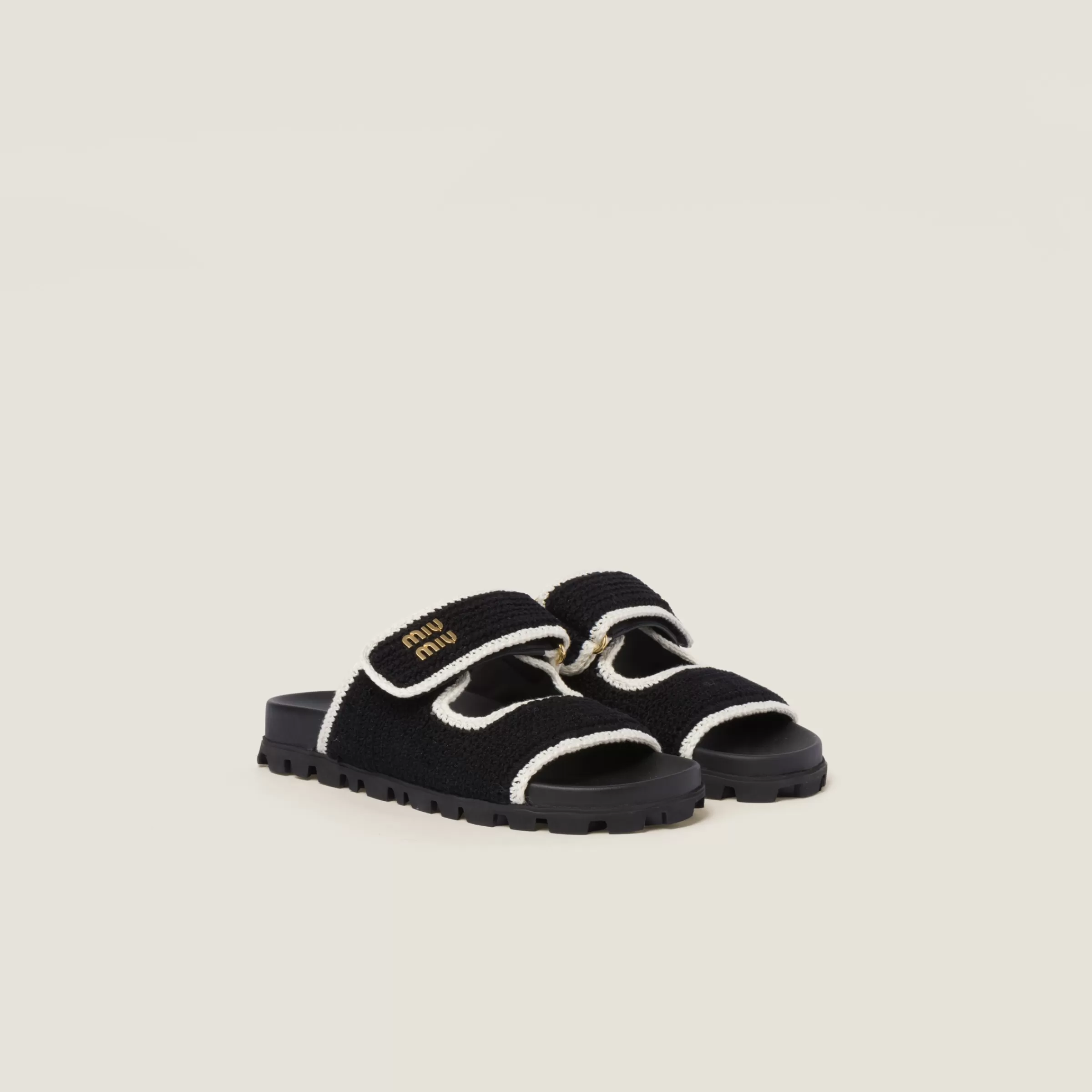 Miu Miu Crochet Knit Slides |