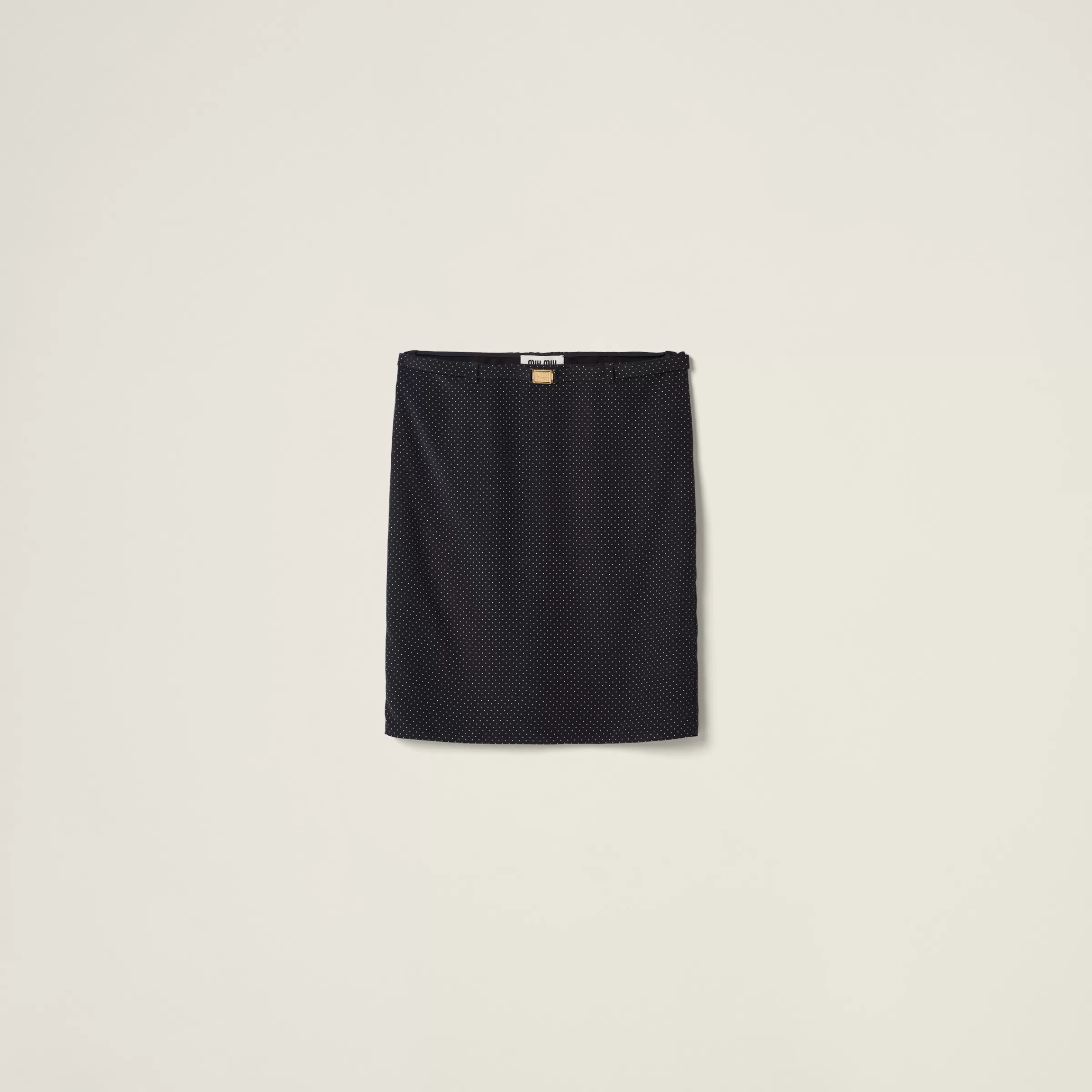 Miu Miu Polka-dot Crepe De Chine Skirt |