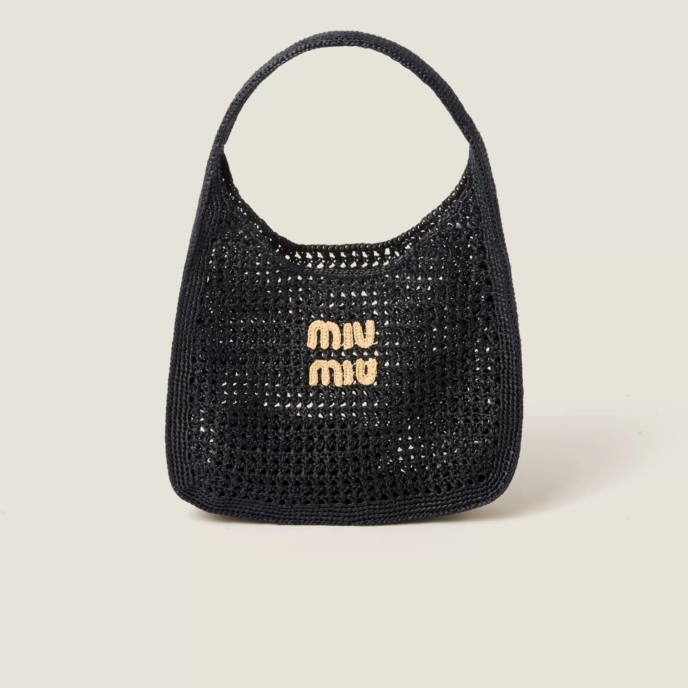 Miu Miu Woven Fabric Hobo Bag |