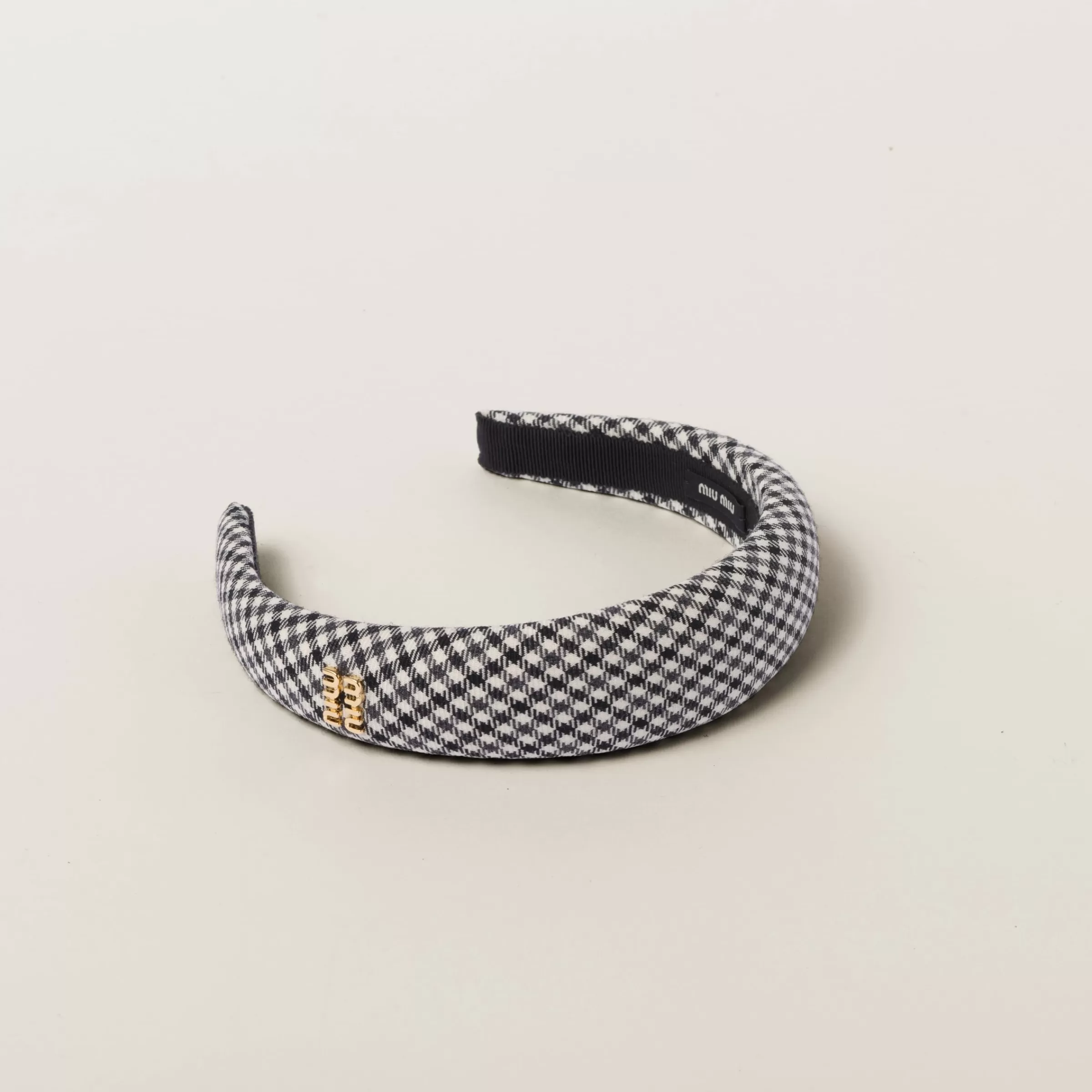 Miu Miu Gingham Check Wool Headband |