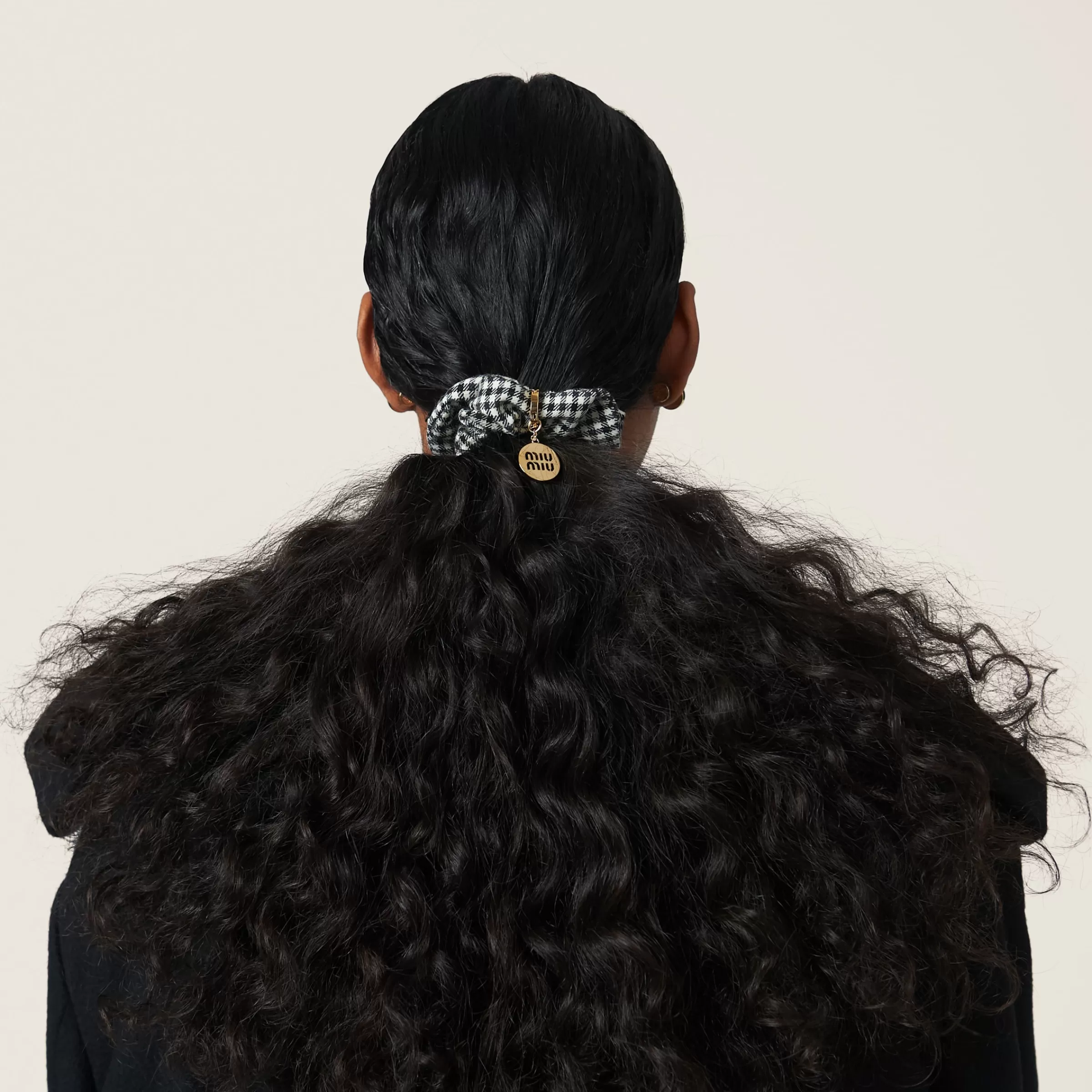 Miu Miu Gingham Check Wool Scrunchie |