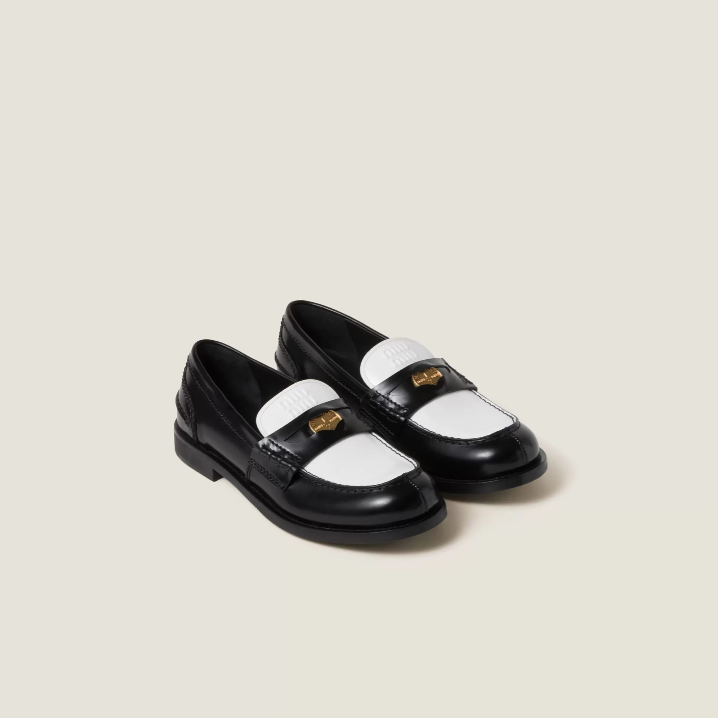 Miu Miu Leather Penny Loafers |