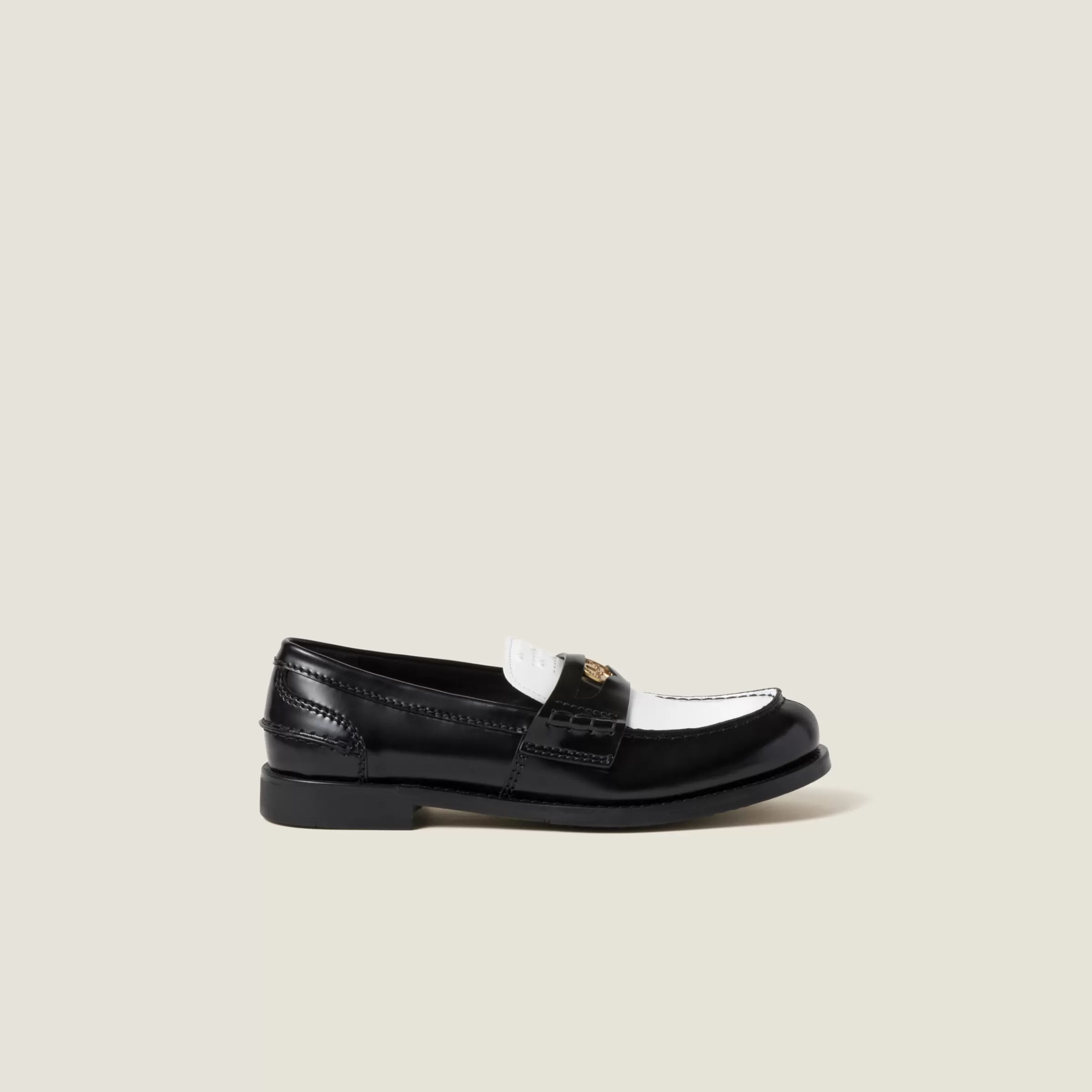 Miu Miu Leather Penny Loafers |