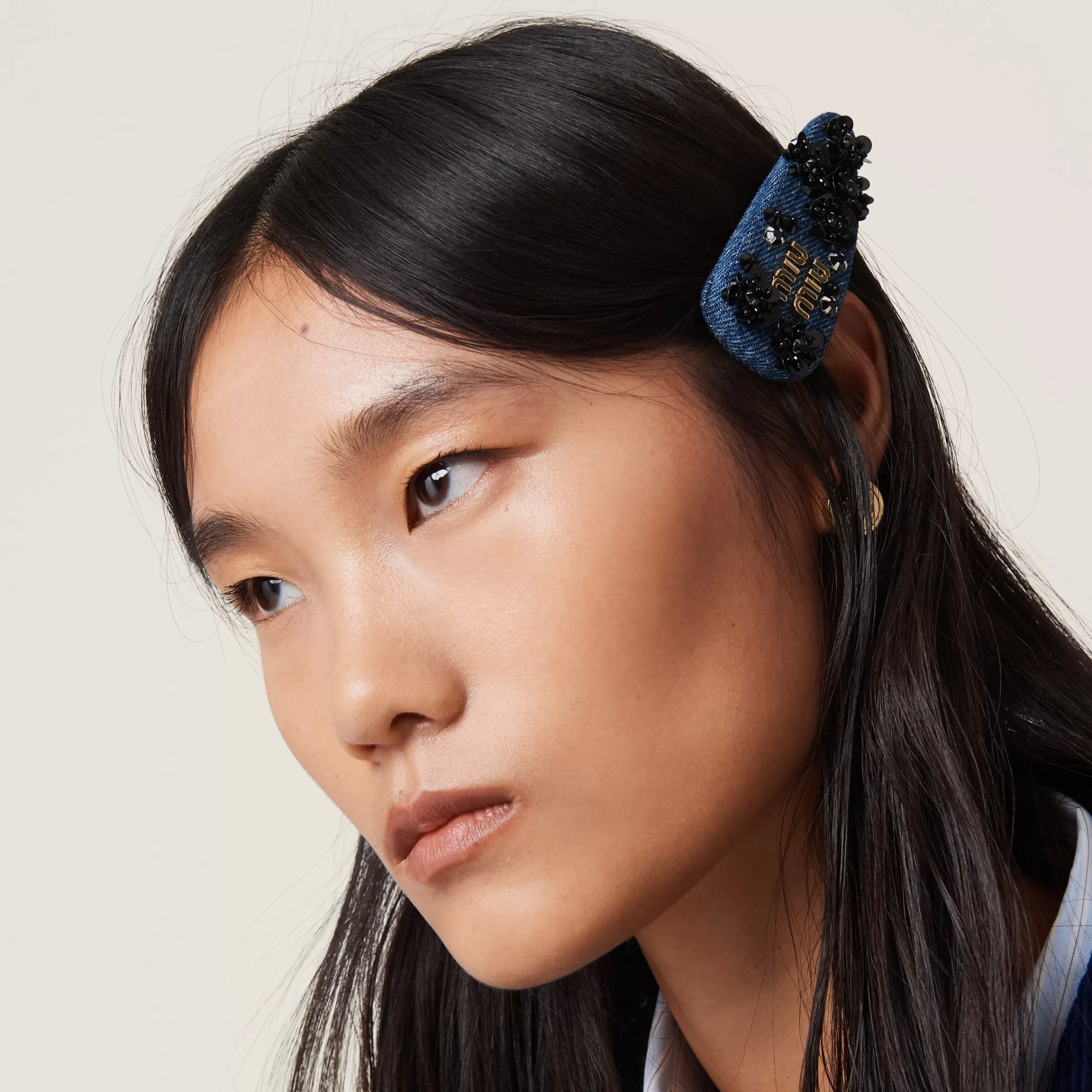 Miu Miu Denim Hair Clip |