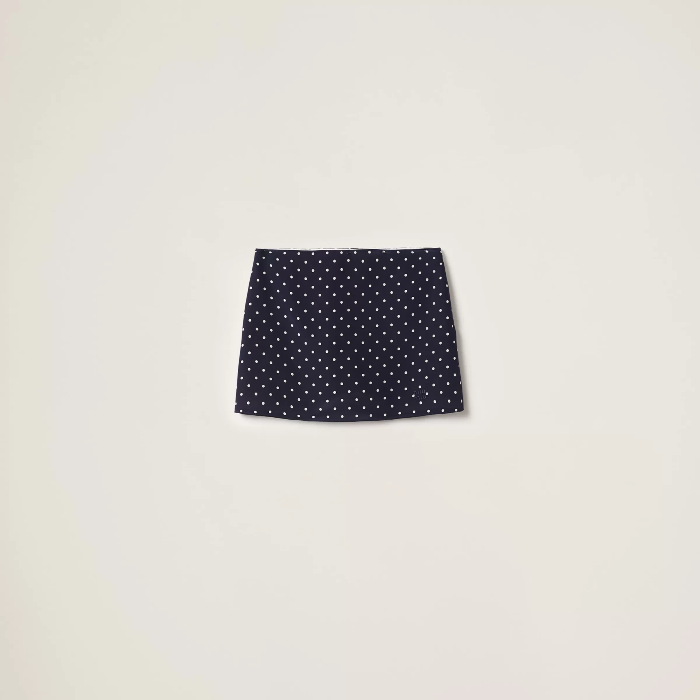 Miu Miu Polka-dot Crepe De Chine Miniskirt |