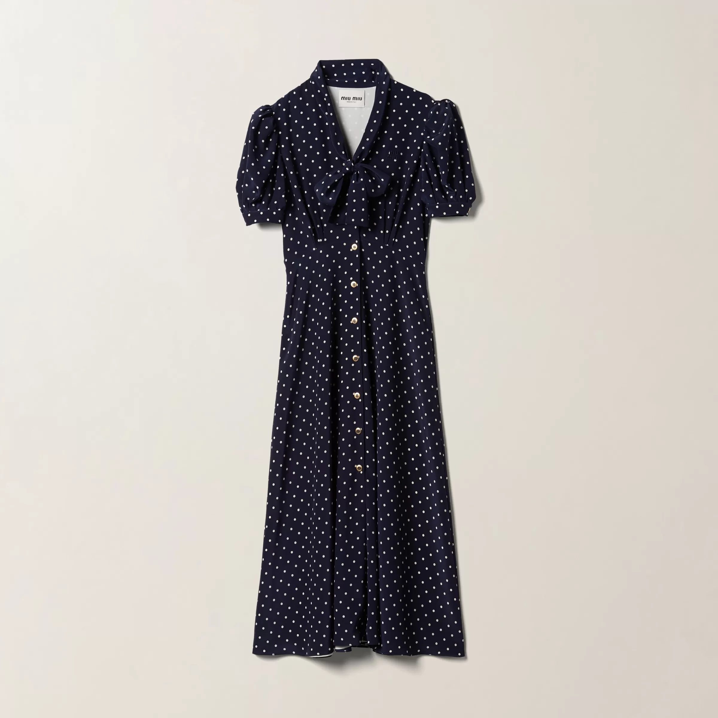 Miu Miu Printed Crepe De Chine Dress |