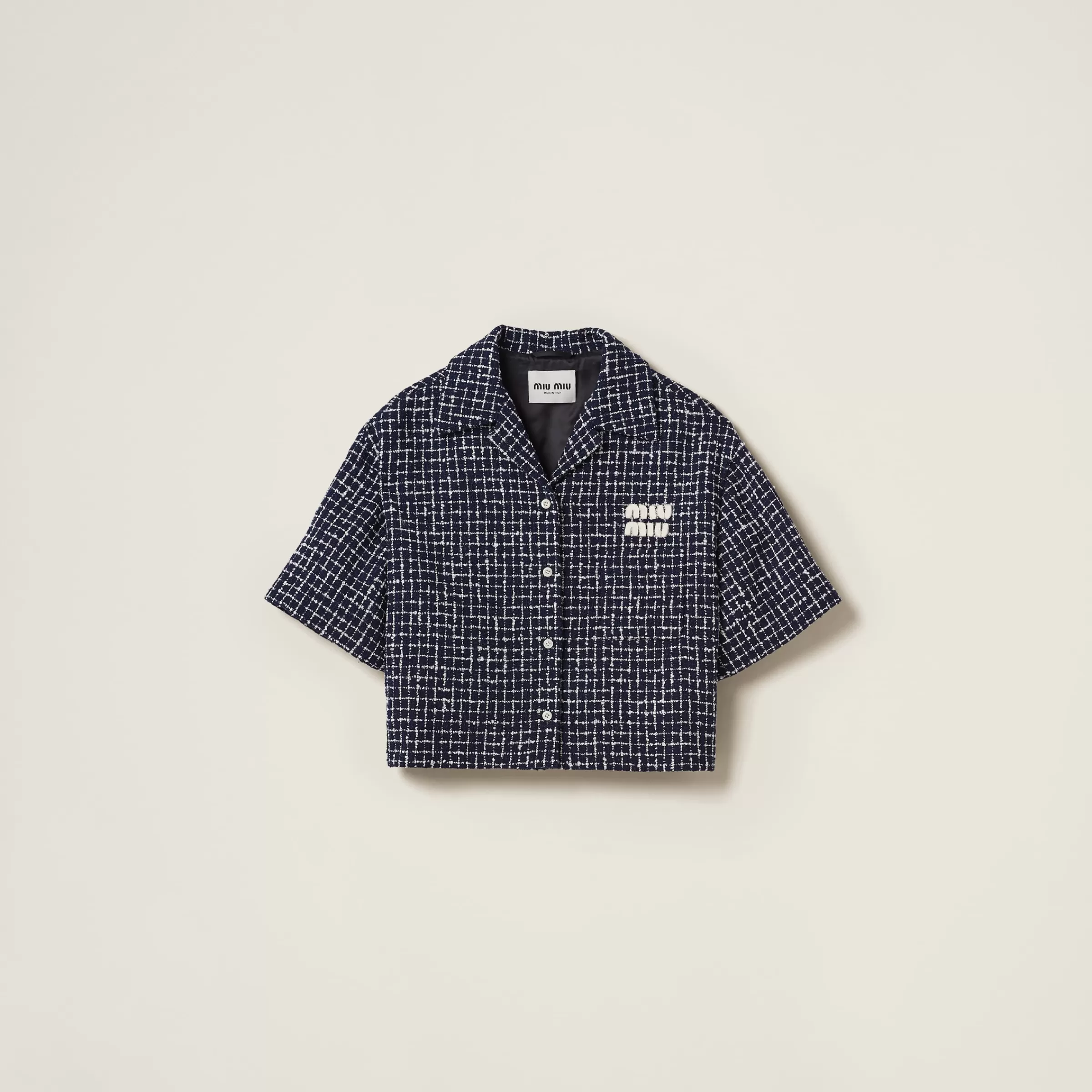 Miu Miu Single-breasted Checked Tweed Jacket |
