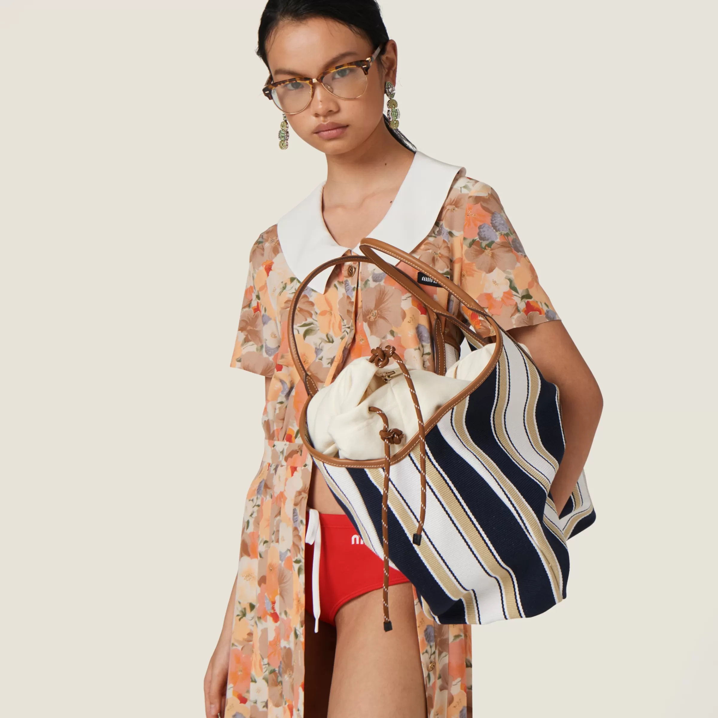 Miu Miu Ivy Canneté Fabric Bag |