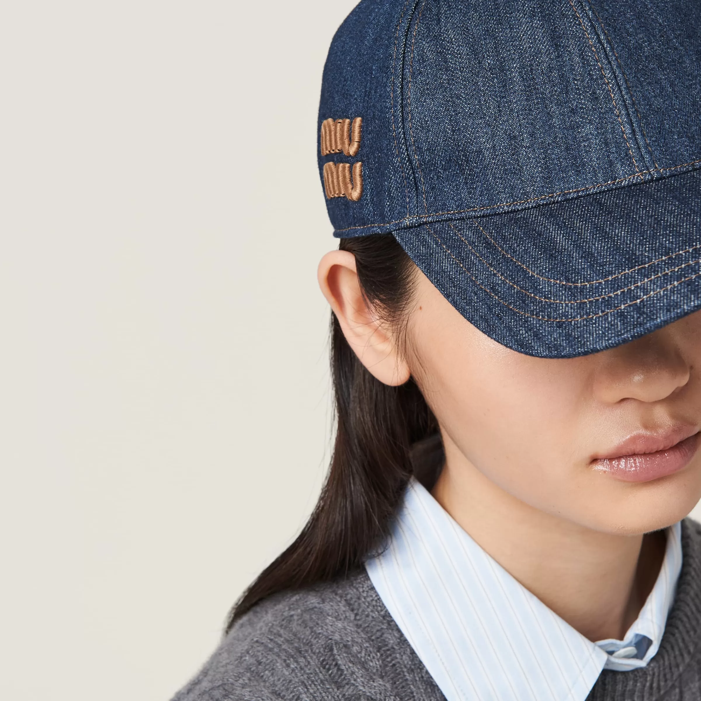 Miu Miu Denim Baseball Cap |