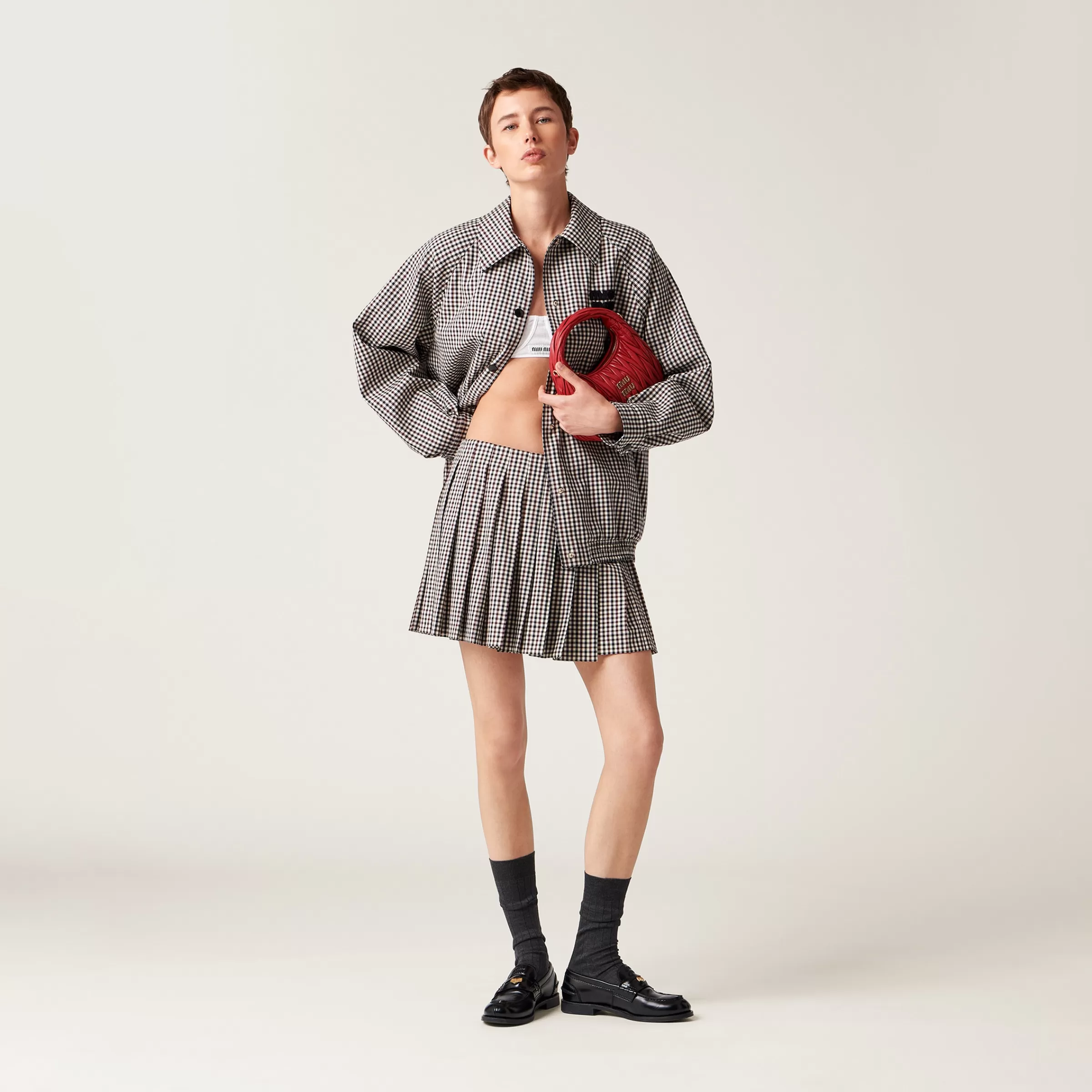 Miu Miu Gingham Check Skirt |