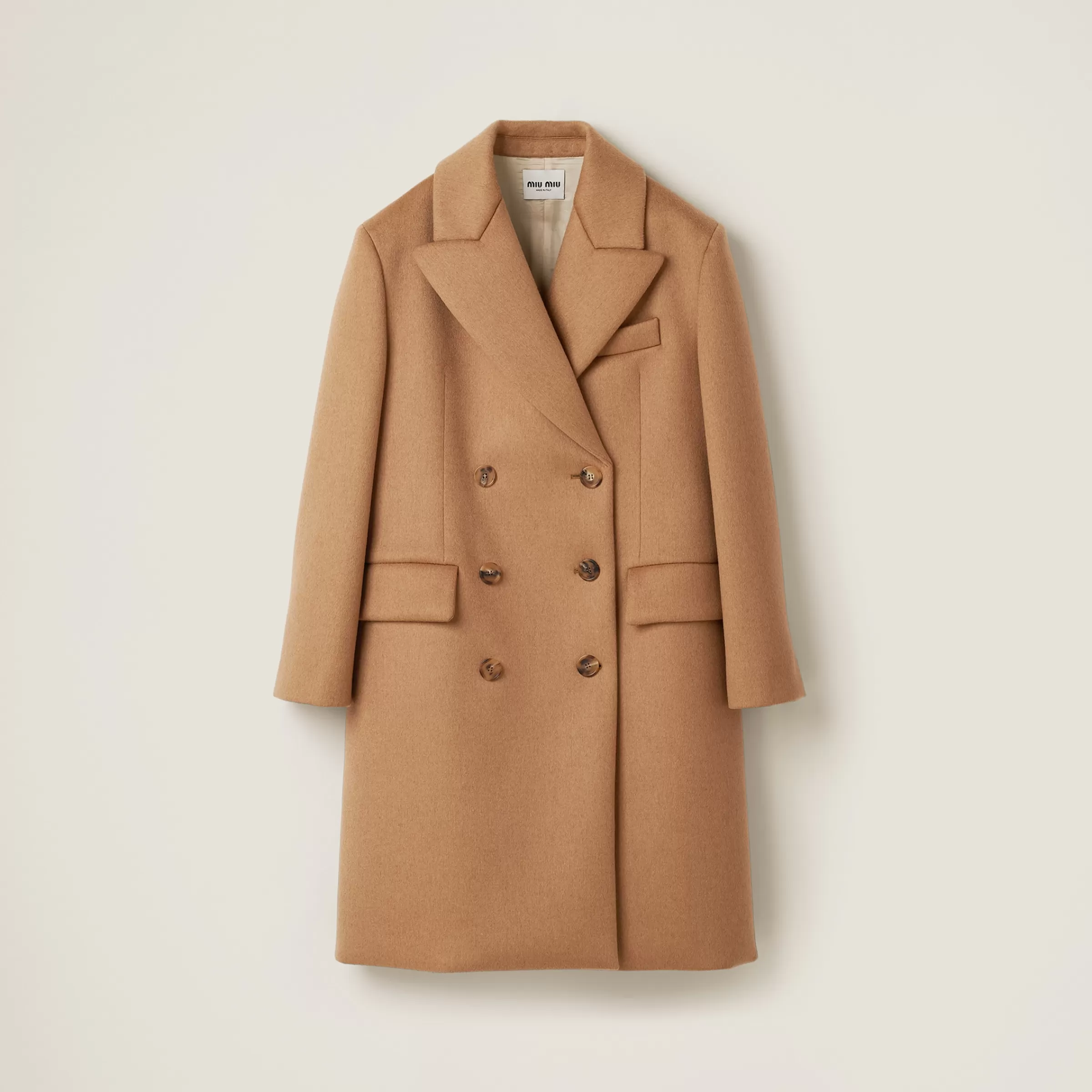 Miu Miu Double-breasted Camel Hair Coat |