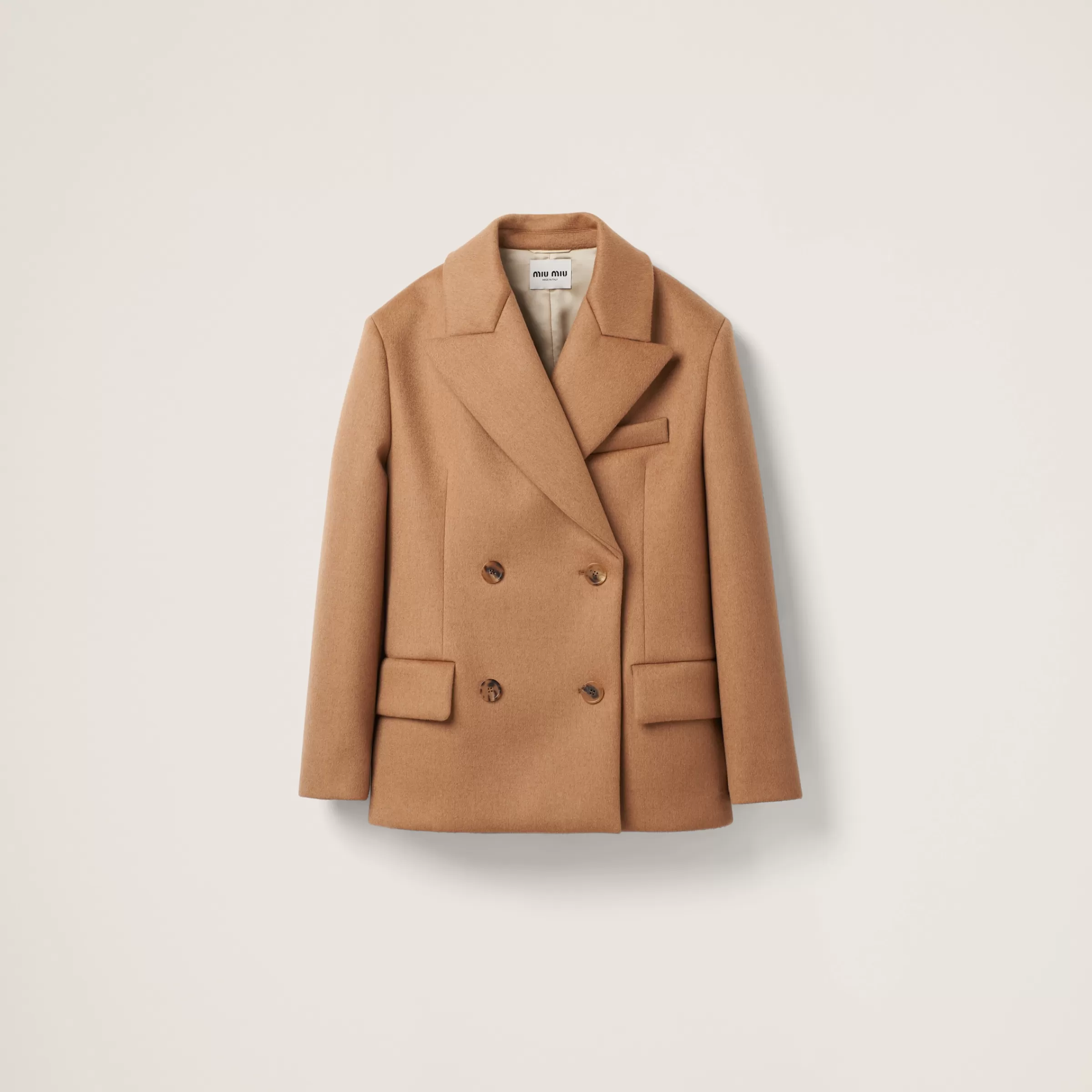 Miu Miu Double-breasted Camel Hair Jacket |