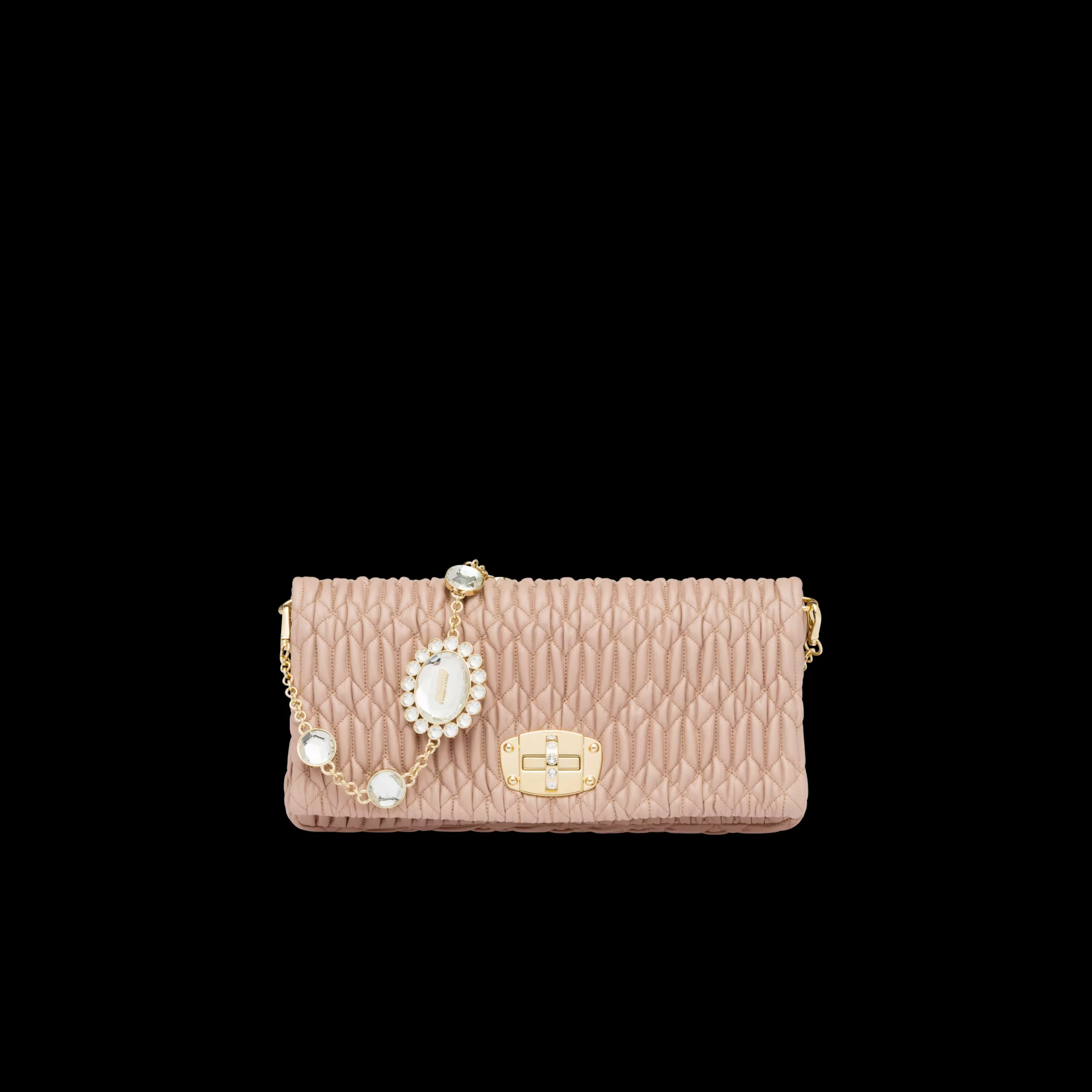 Miu Miu Iconic Crystal Cloqué Nappa Leather Bag |