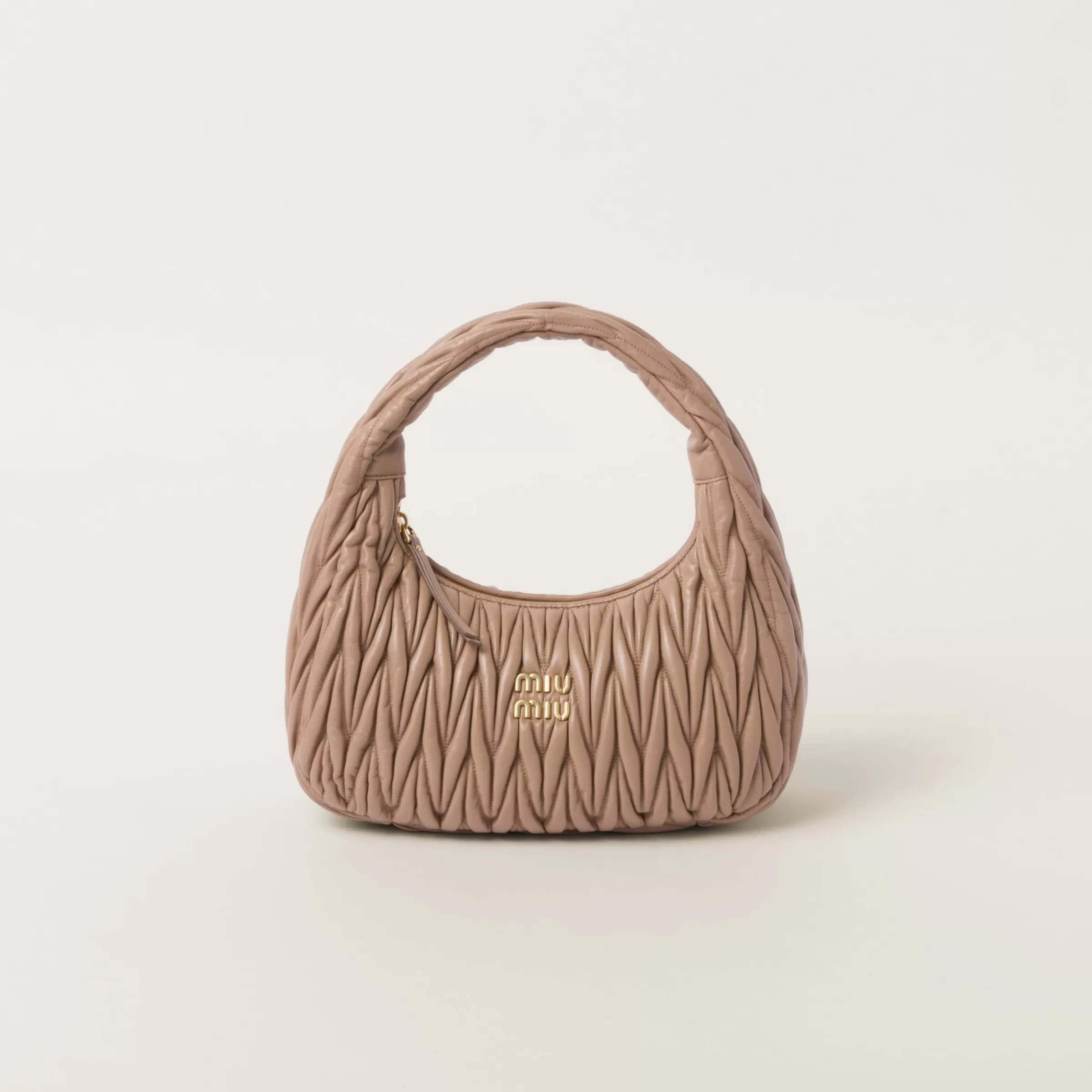 Miu Miu Wander Matelassé Nappa Leather Hobo Bag |
