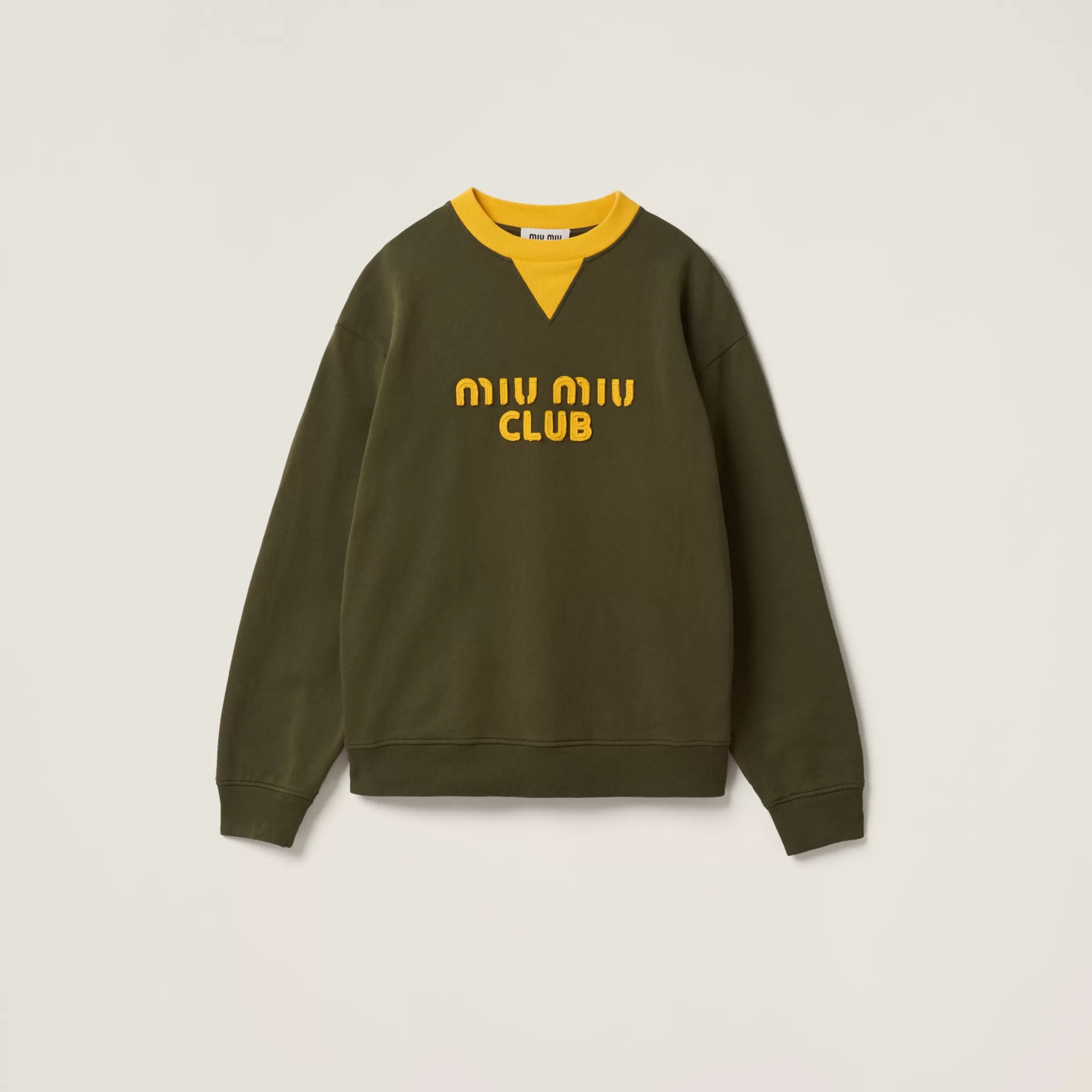 Miu Miu Cotton Fleece Sweatshirt With Embroidered Logo |