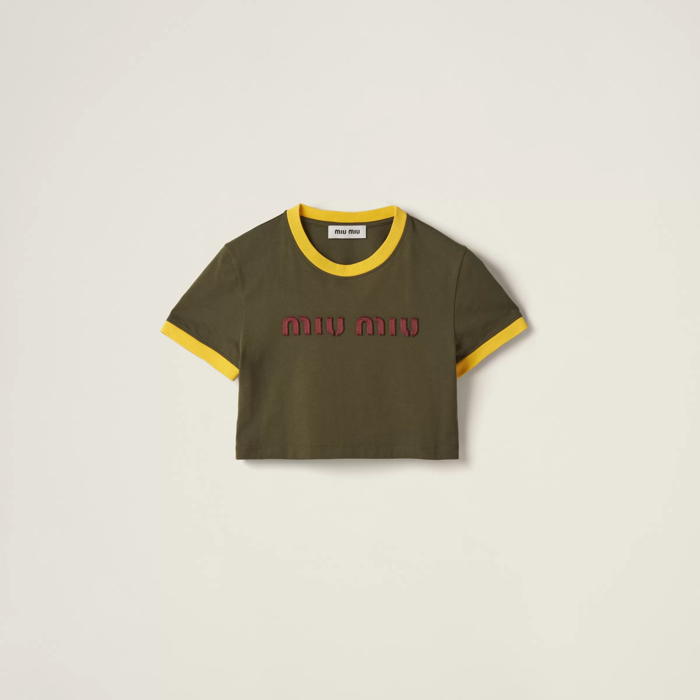 Miu Miu Embroidered Cotton Jersey T-shirt |