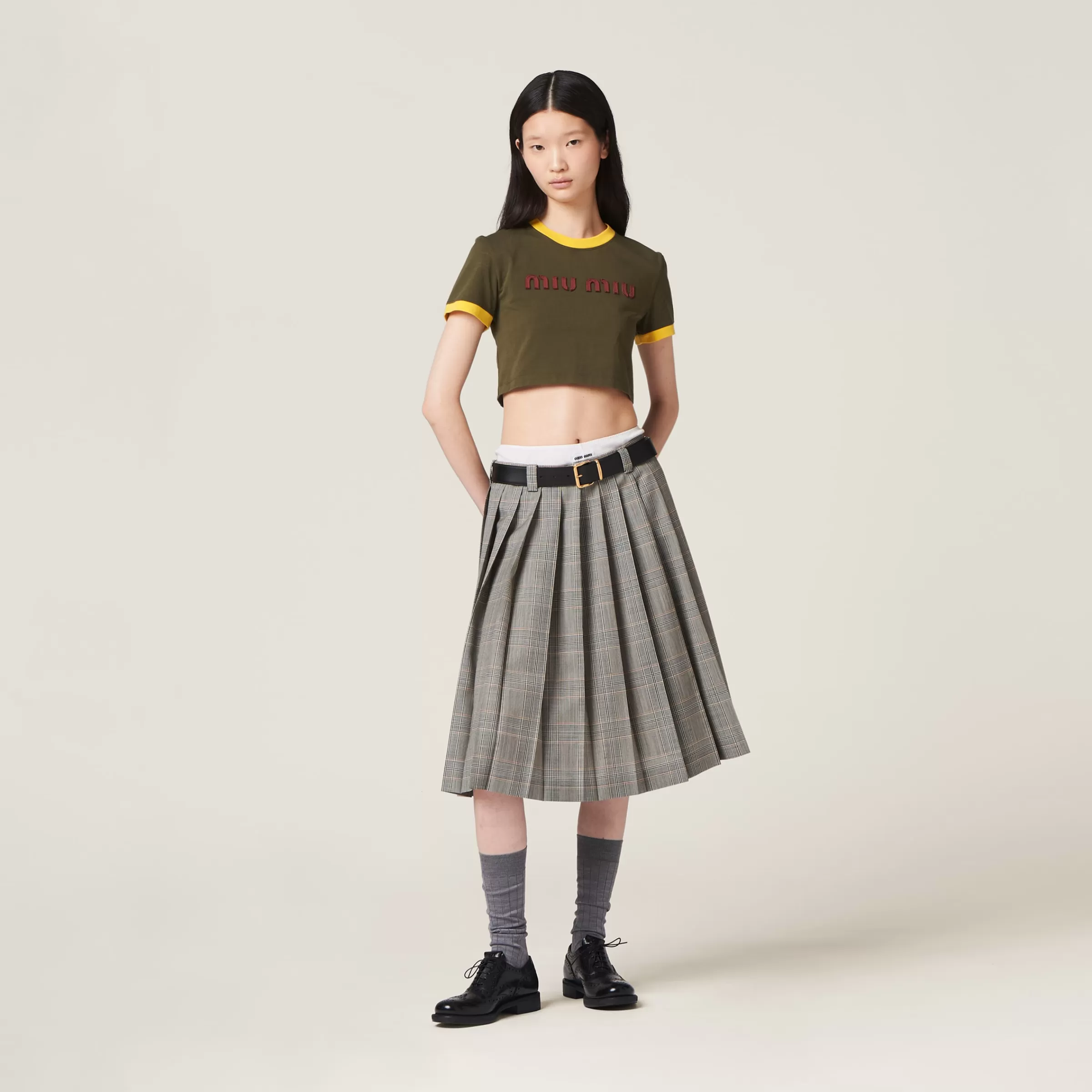 Miu Miu Embroidered Cotton Jersey T-shirt |
