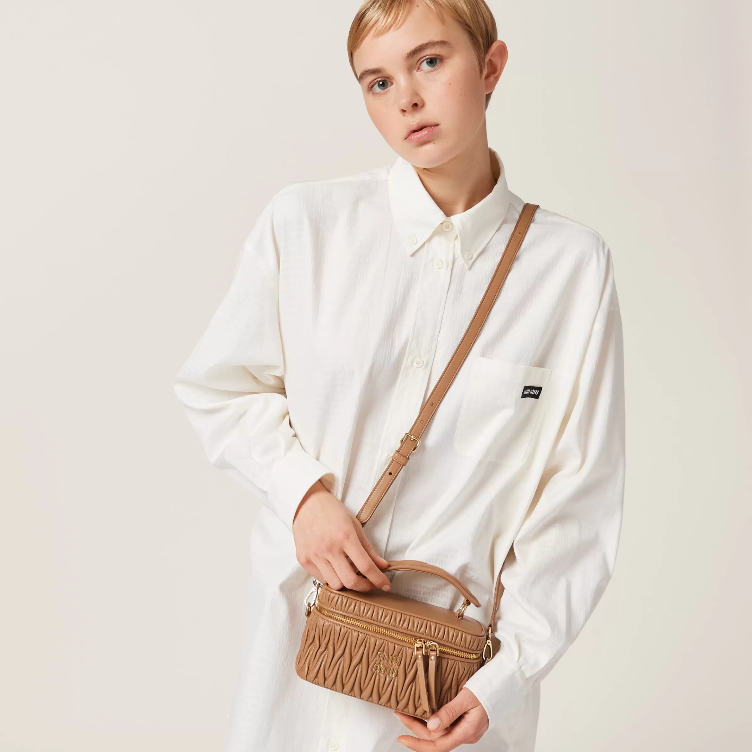 Miu Miu Matelassé Nappa Leather Shoulder Bag |