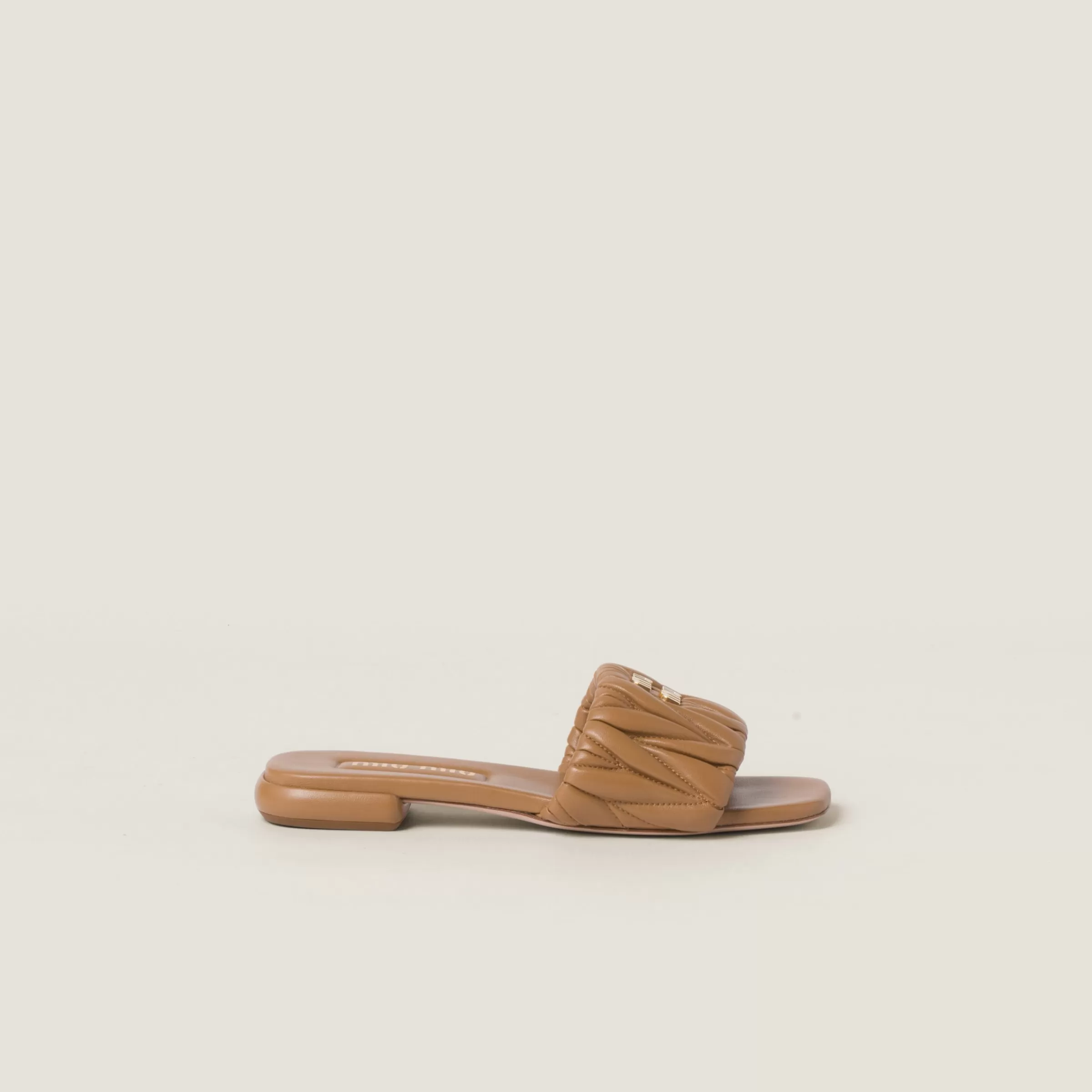 Miu Miu Matelassé Nappa Leather Slides |
