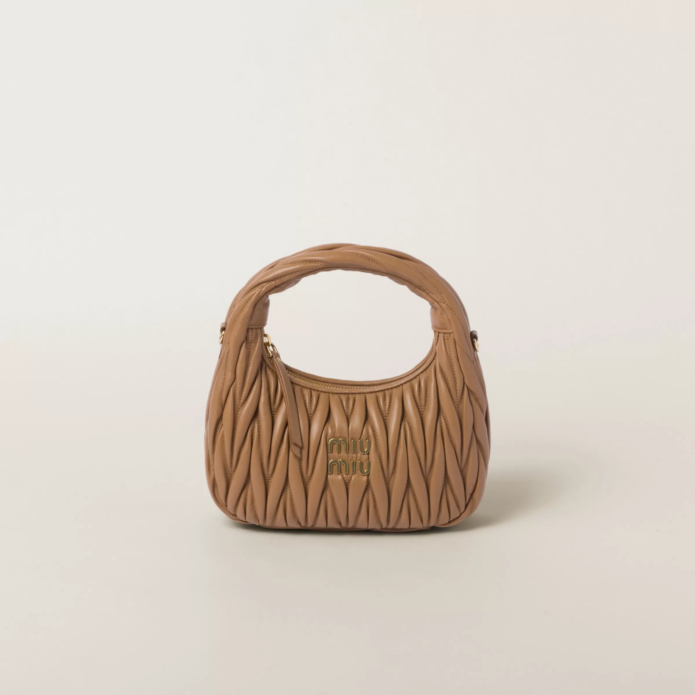 Miu Miu Wander Matelassé Nappa Leather Hobo Bag |