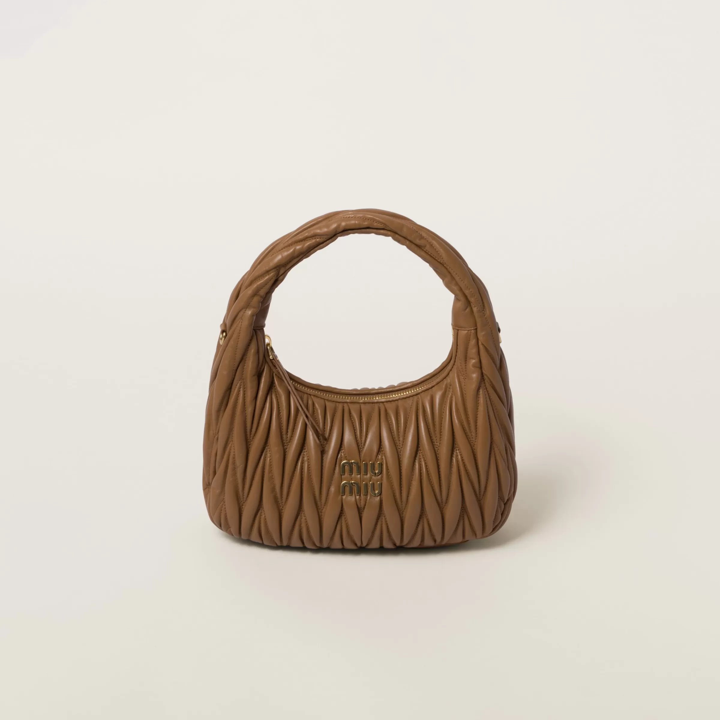 Miu Miu Wander Matelassé Nappa Leather Hobo Bag |