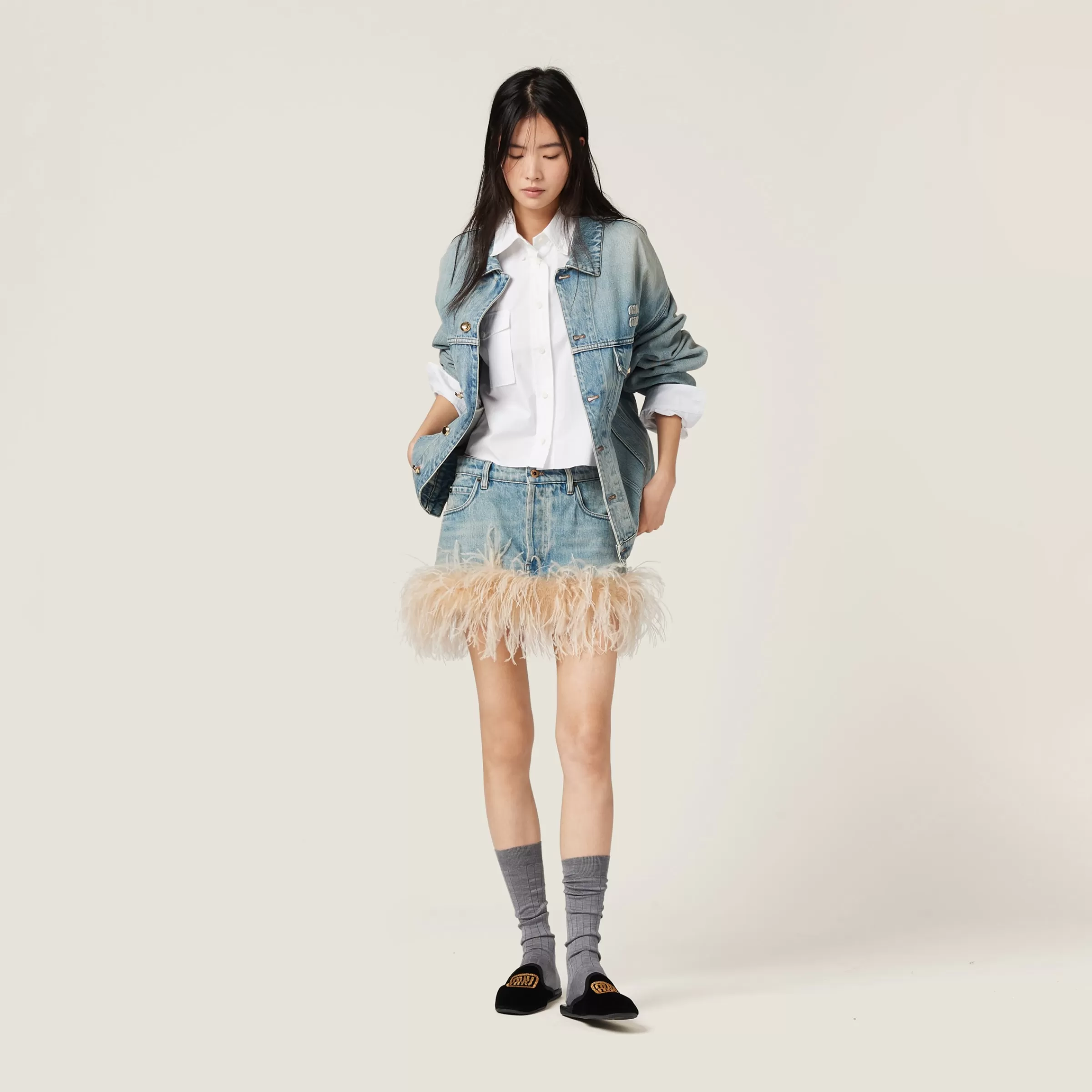 Miu Miu Denim Miniskirt |