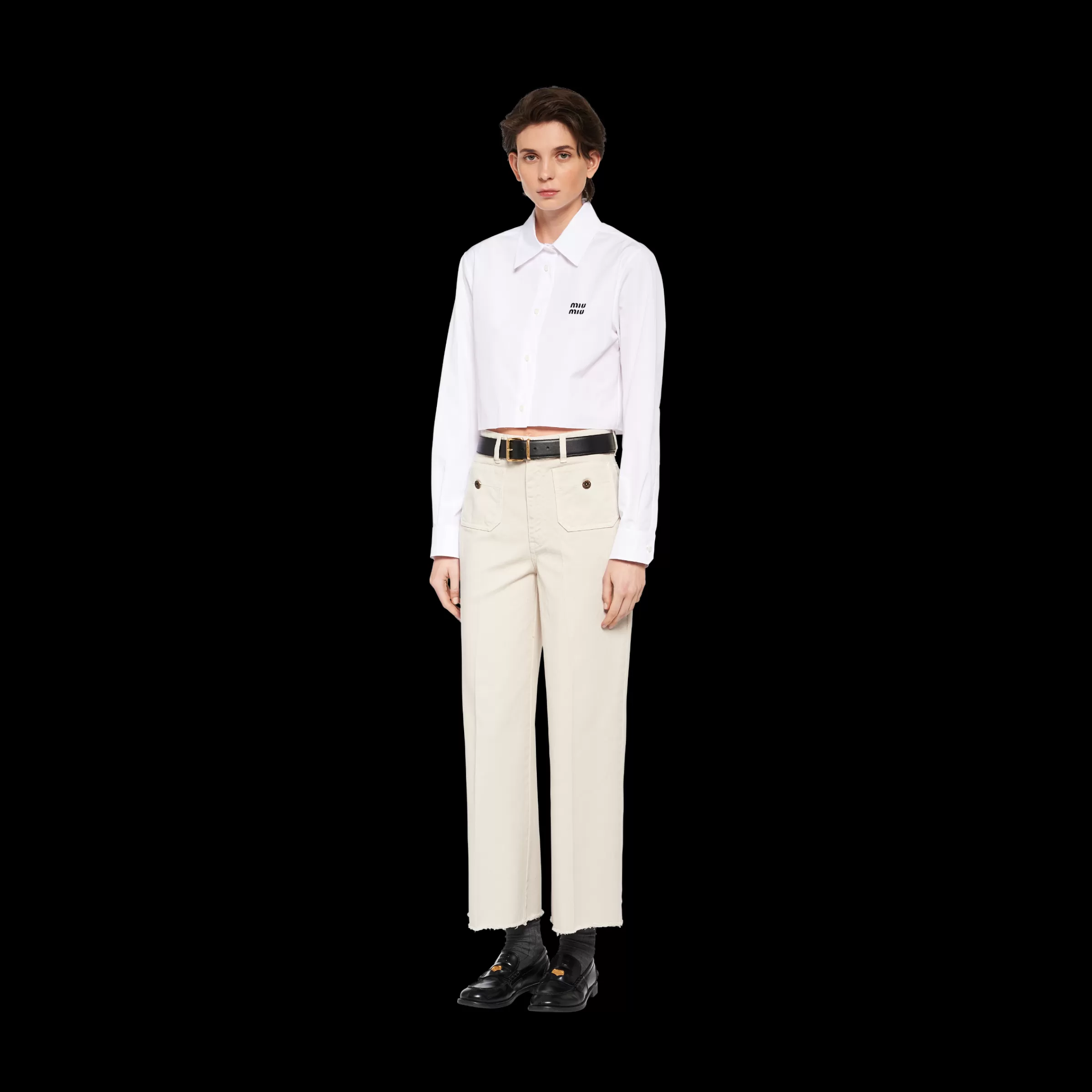 Miu Miu Garment-dyed Drill Pants |