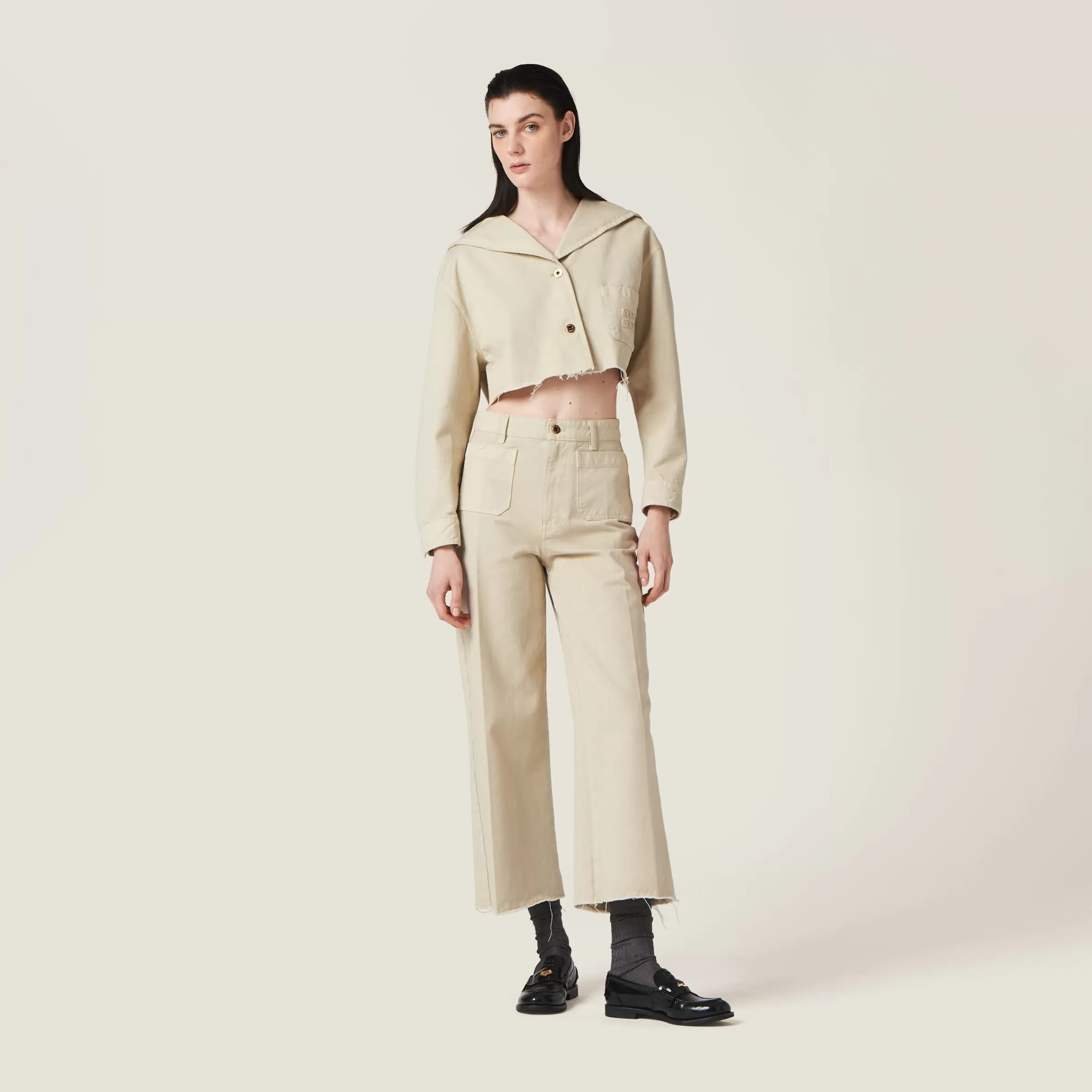 Miu Miu Garment-dyed Gabardine Pants |