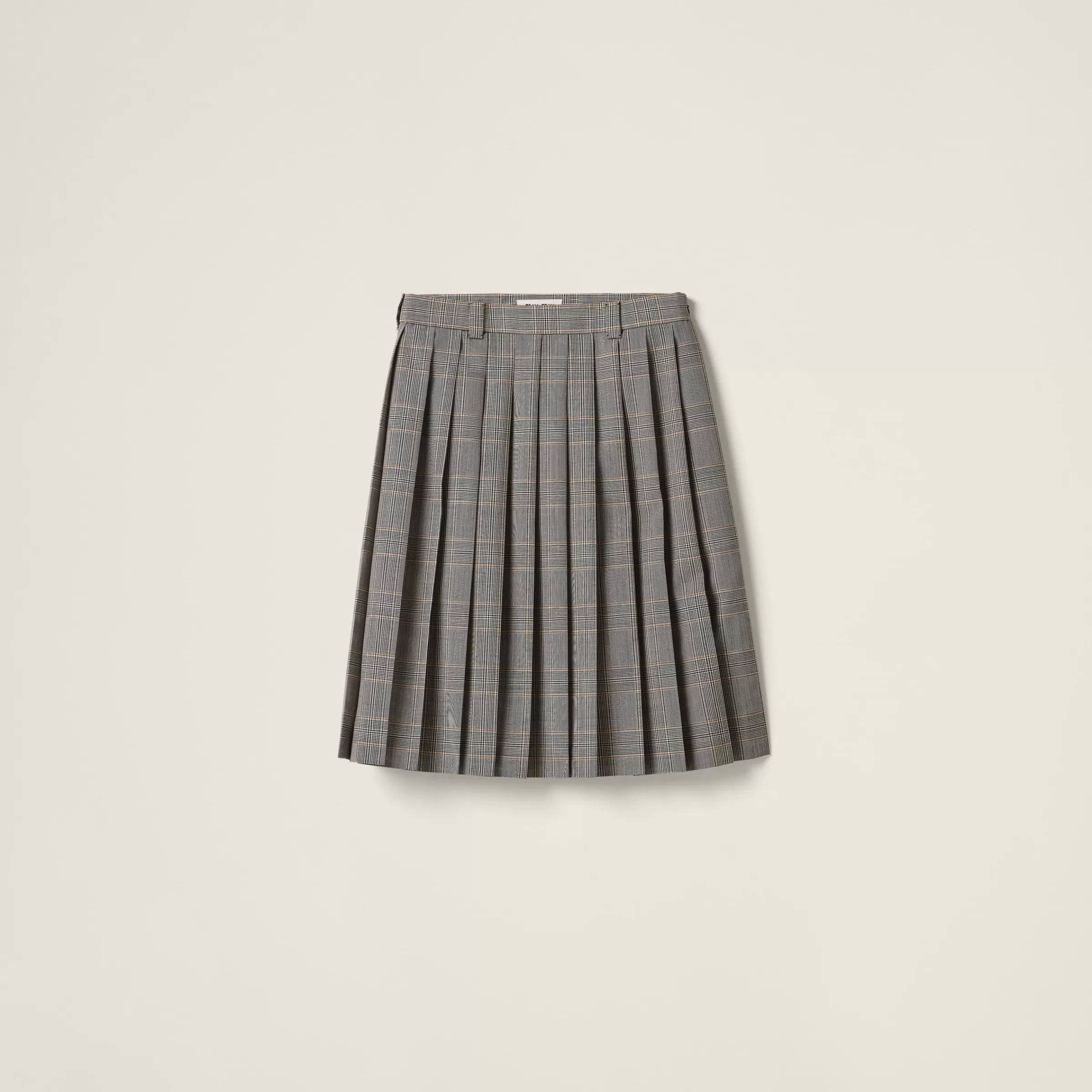 Miu Miu Prince Of Wales Check Pleated Skirt |